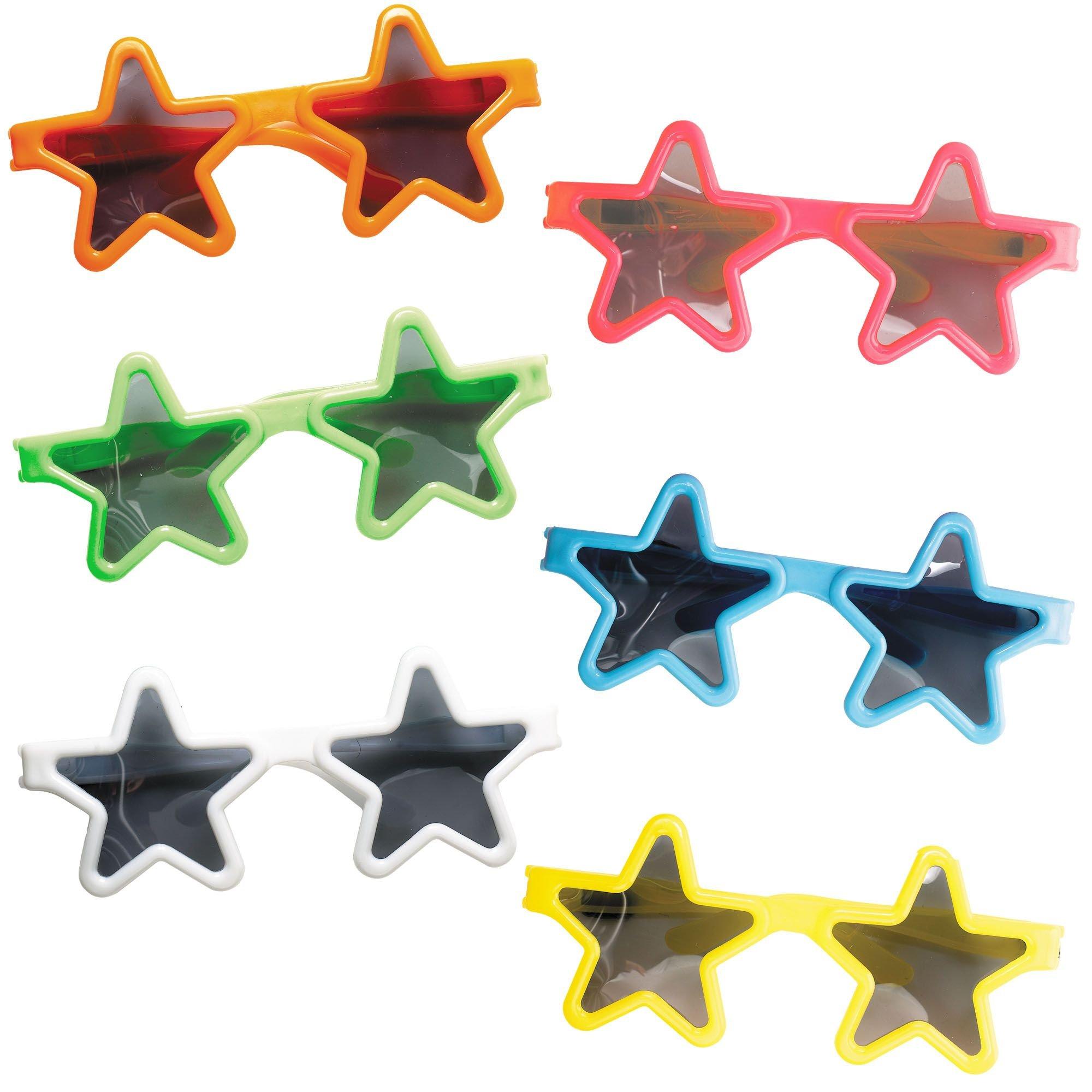 Kids' Star Sunglasses 12ct – Colorful Star-Shaped Party Favors