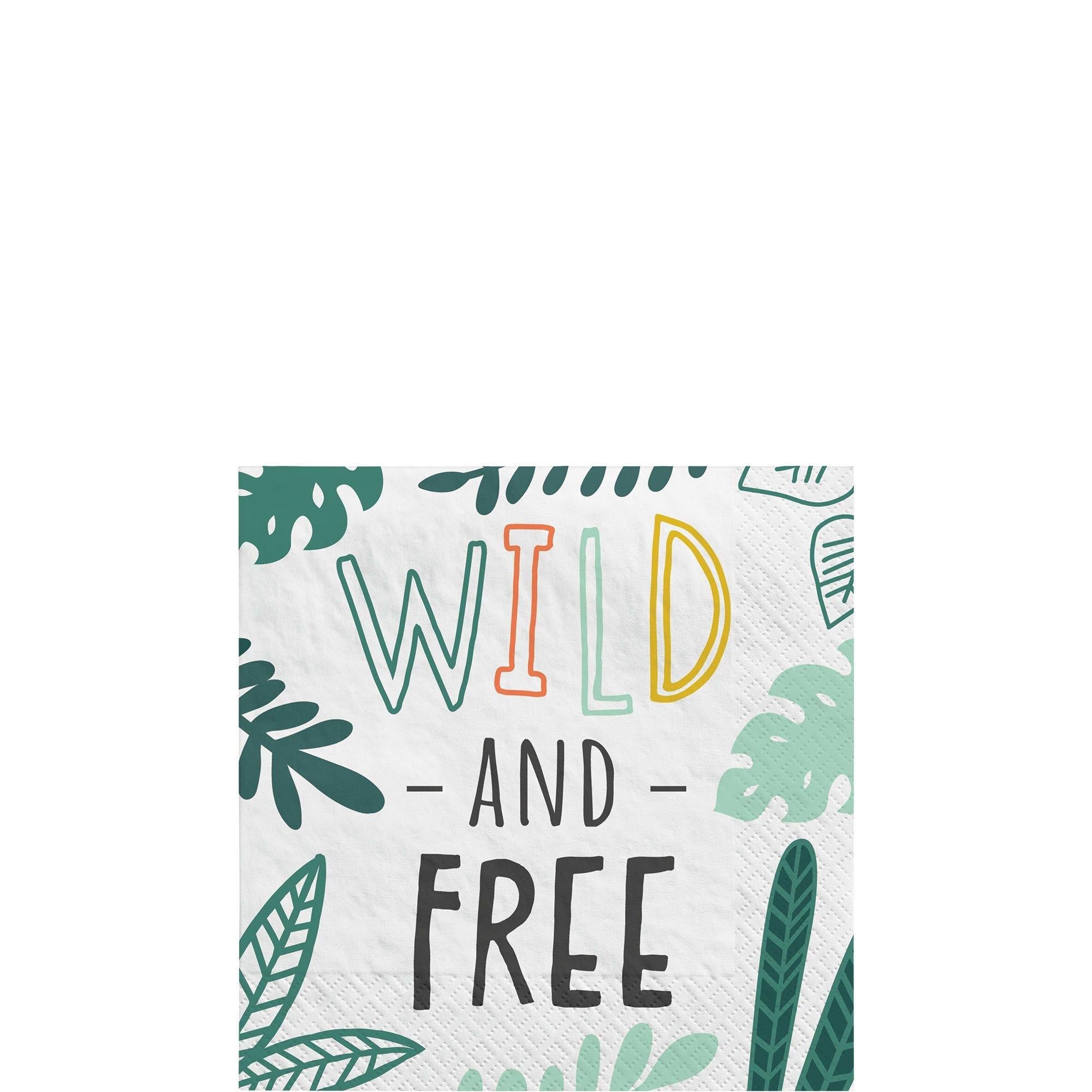 Get Wild Jungle Paper Beverage Napkins. 5in. 16ct