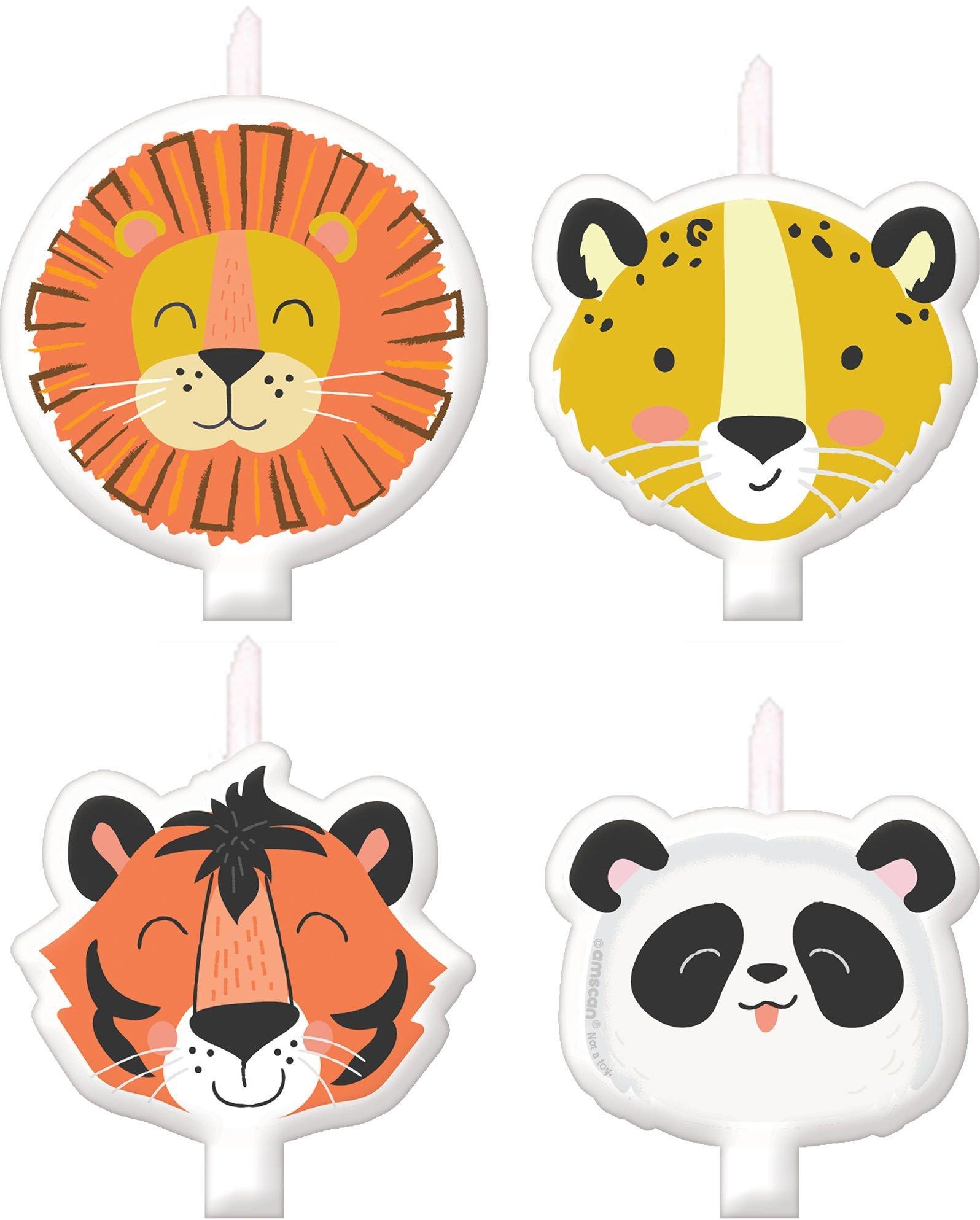 Get Wild Jungle Wax Birthday Candles. 4ct