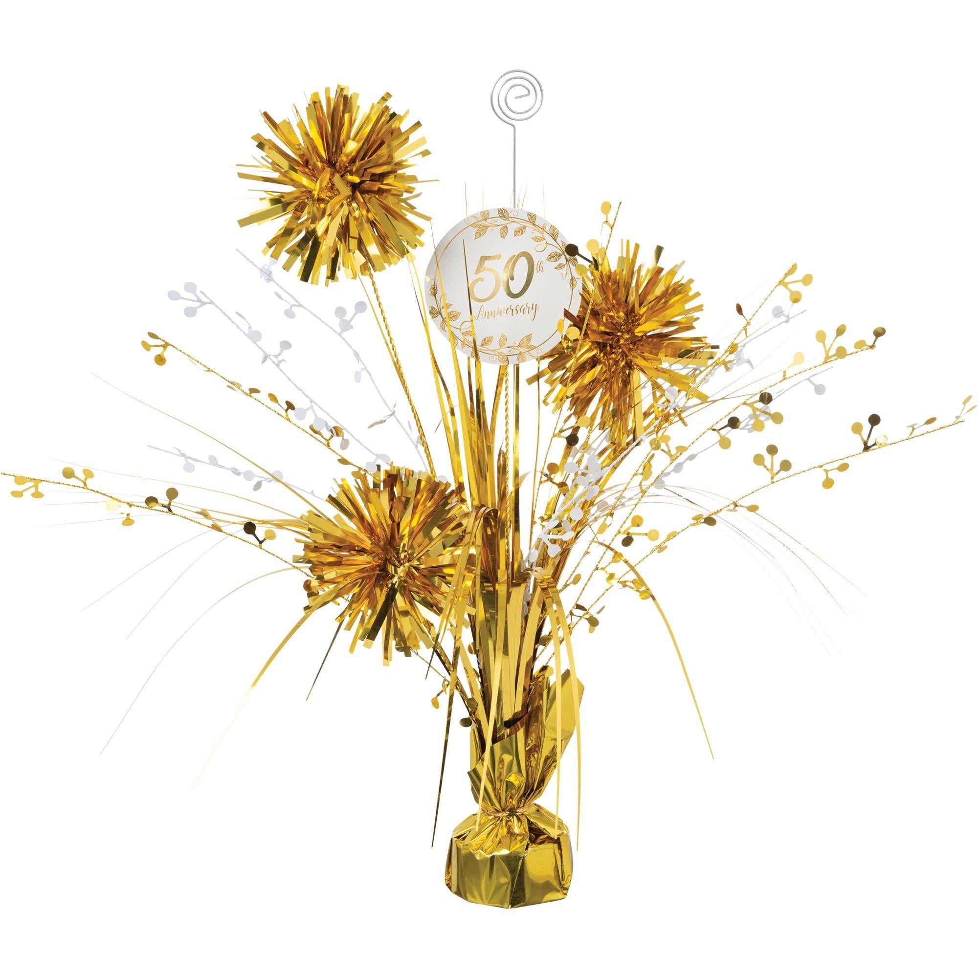 Gold 50th Anniversary Spray Centerpiece. 18in