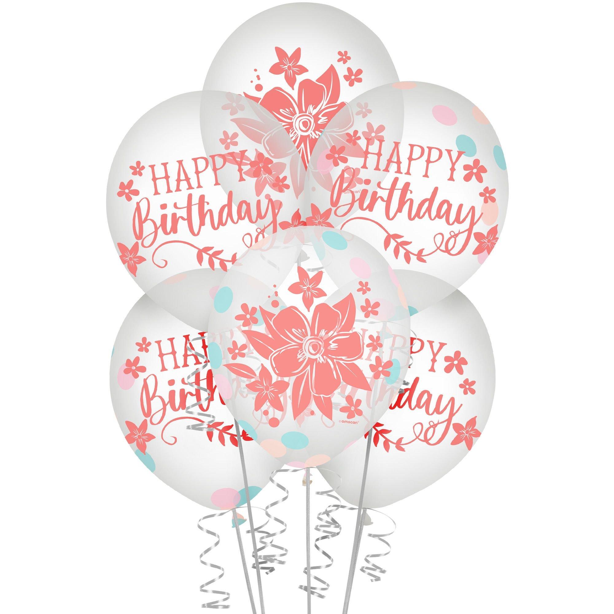6ct. 12in. Free Spirit Boho Birthday Confetti Latex Balloons