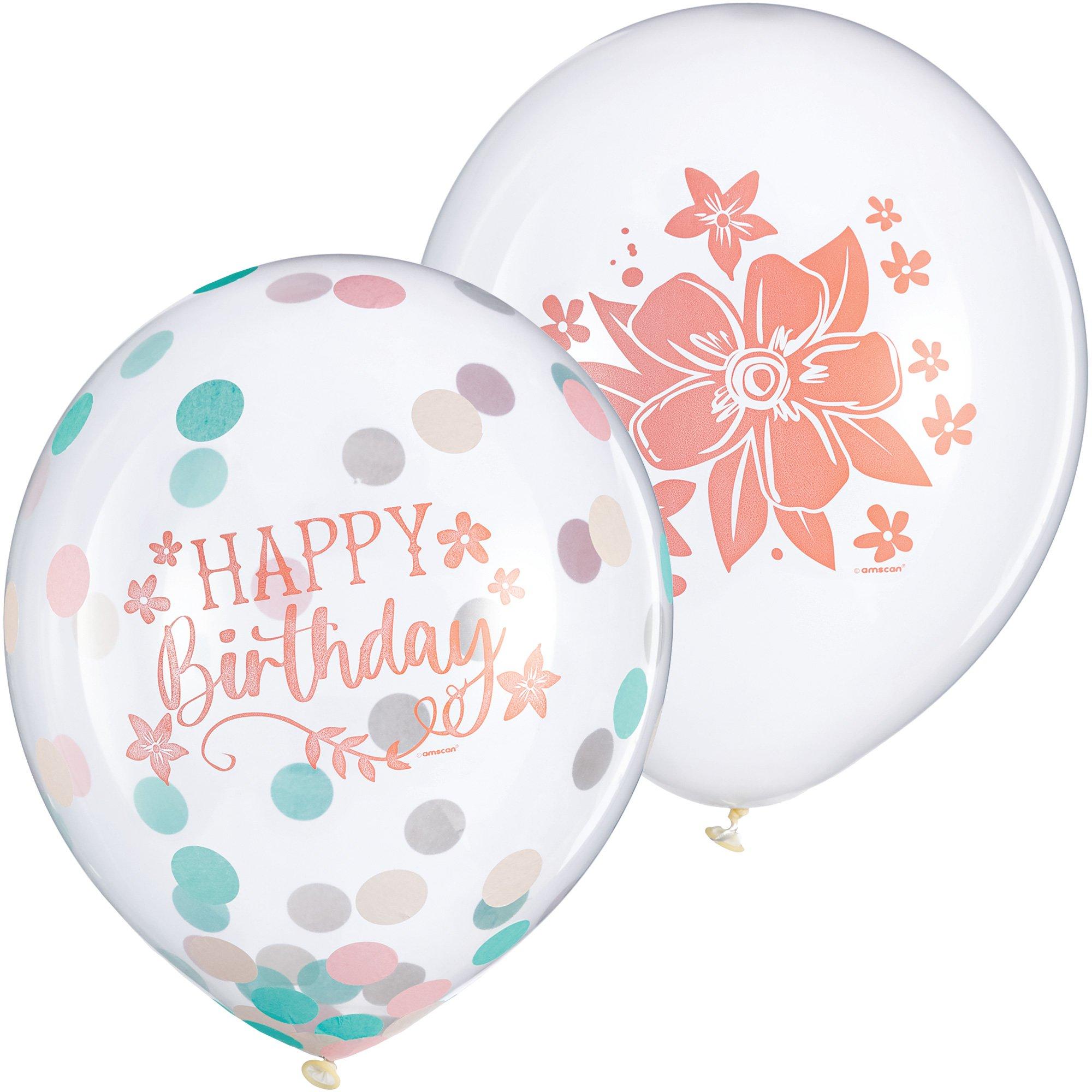 6ct. 12in. Free Spirit Boho Birthday Confetti Latex Balloons - Image 2