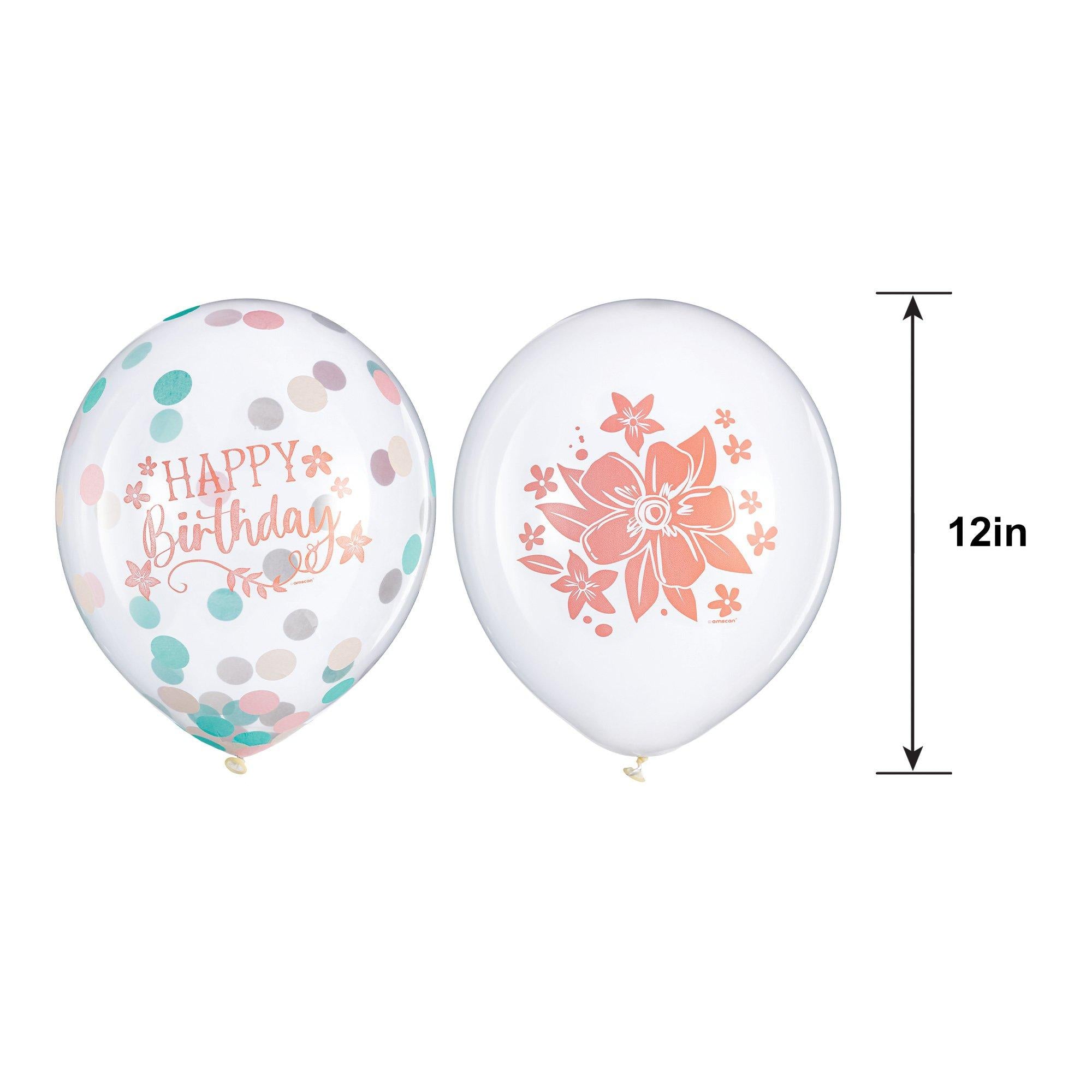 6ct. 12in. Free Spirit Boho Birthday Confetti Latex Balloons - Image 4