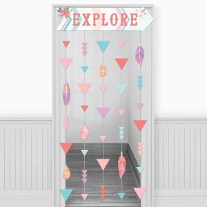 Free Spirit Boho Cardstock Doorway Curtain. 3.25ft x 6.4ft
