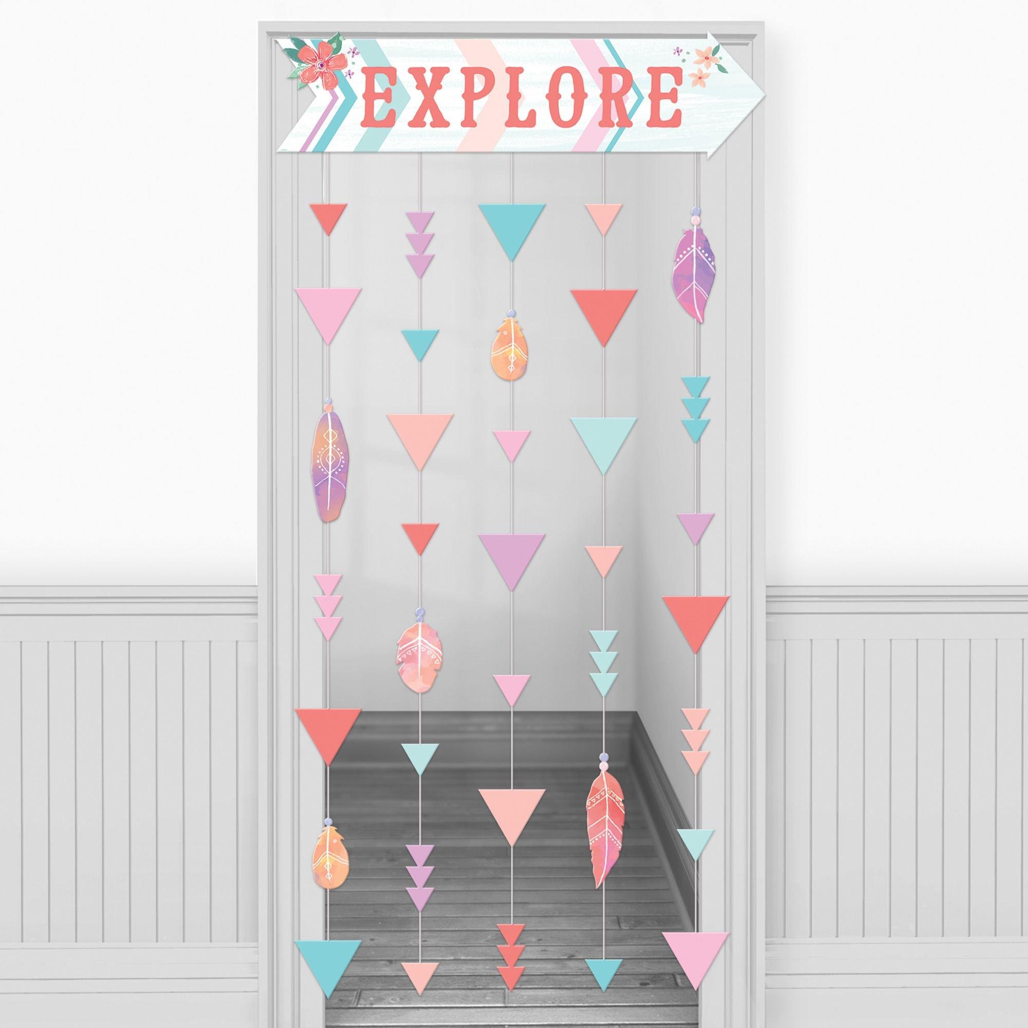 Free Spirit Boho Cardstock Doorway Curtain. 3.25ft x 6.4ft