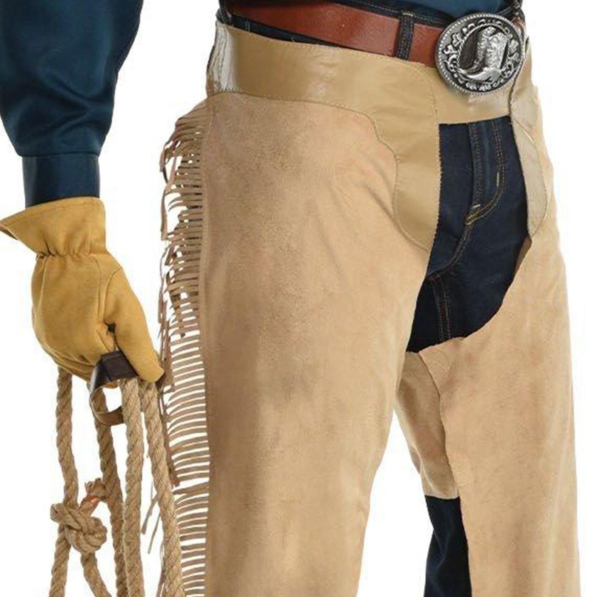 Beige Western Leather Chaps - Image 2