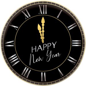 New Year's Countdown Melamine Round Platter. 13.5in