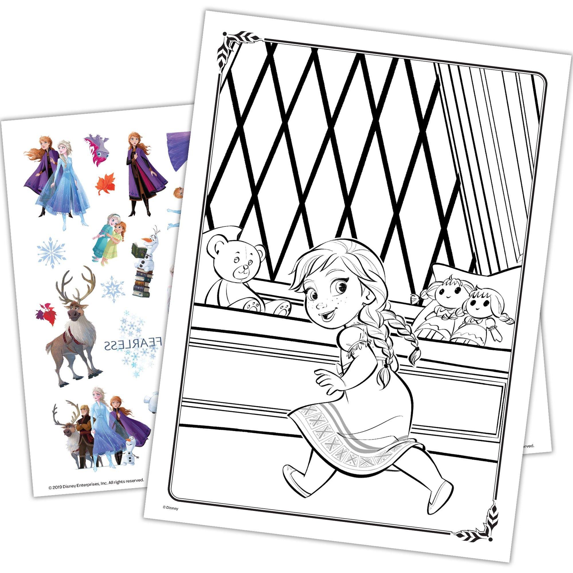 Frozen 2 Jumbo Paper Coloring & Activity Book with Temporary Tattoos. 7.75in x 10.75in - Image 2
