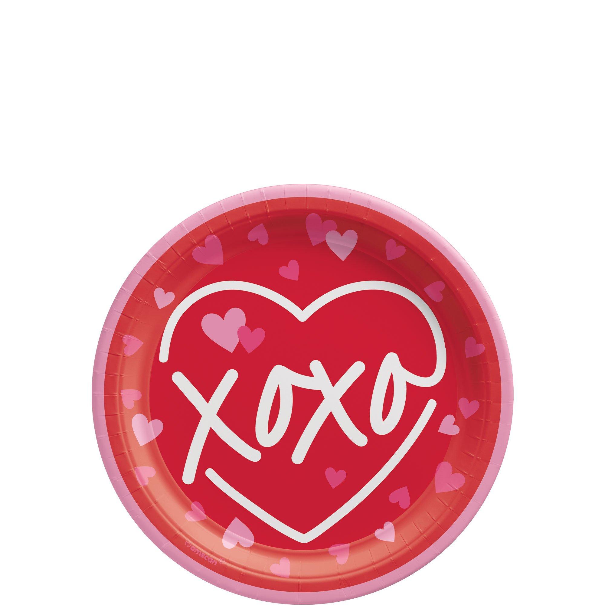 XOXO Paper Dessert Plates. 7in. 8ct - Cross My Heart