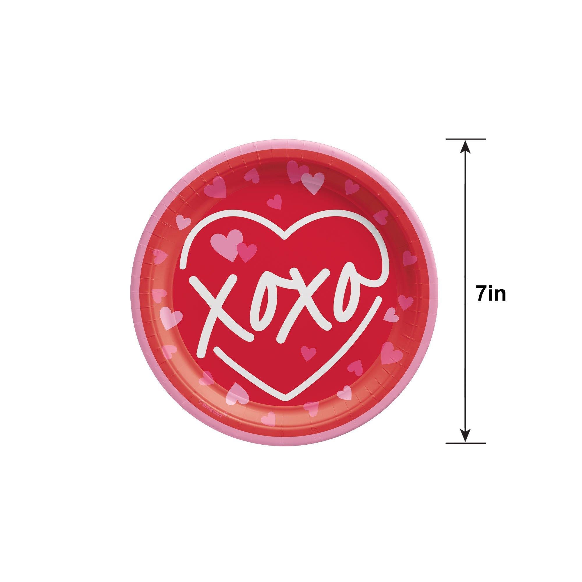 XOXO Paper Dessert Plates. 7in. 8ct - Cross My Heart - Image 4