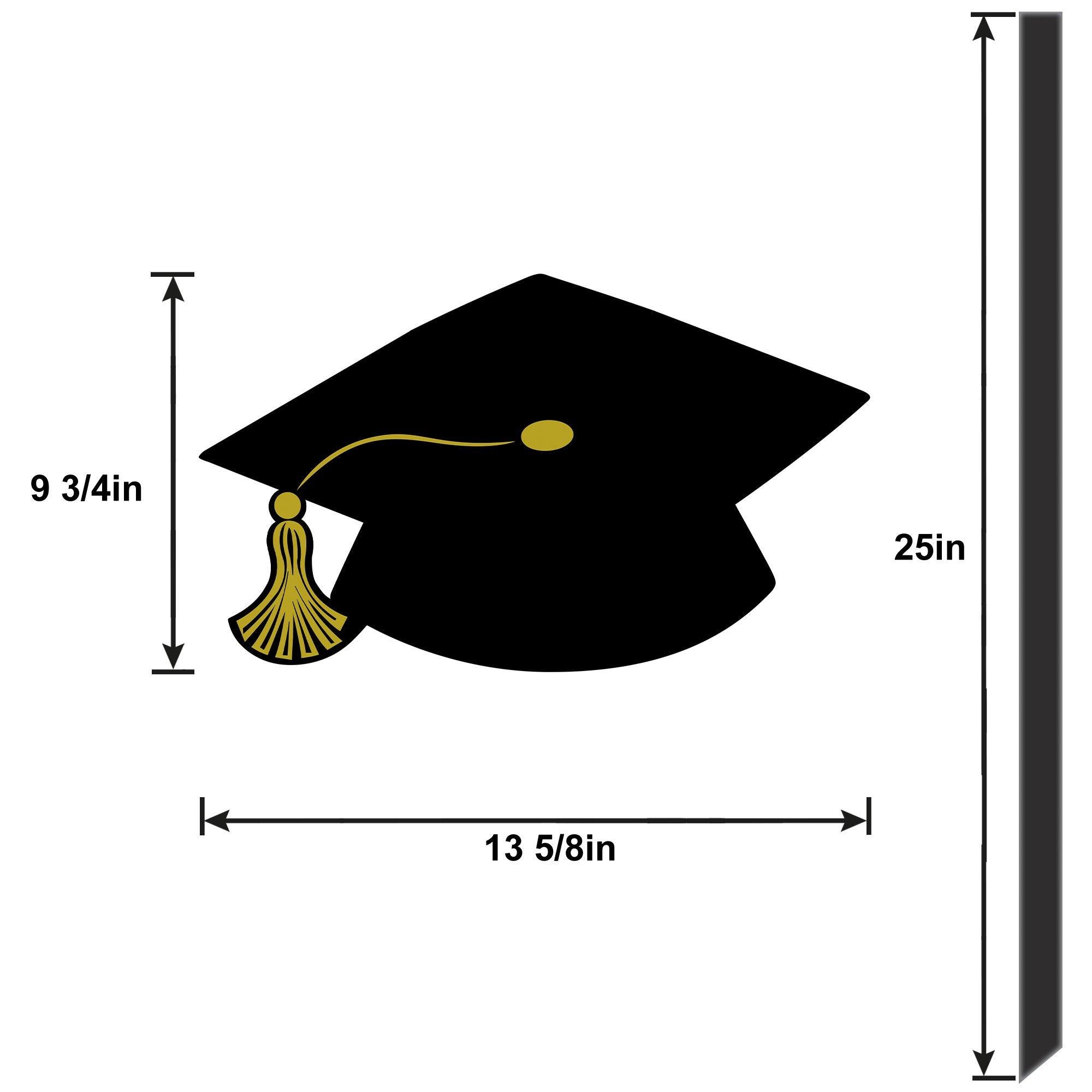 Black Graduation Cap Plastic Yard Sign. 13.6in x 29.75in - Image 3
