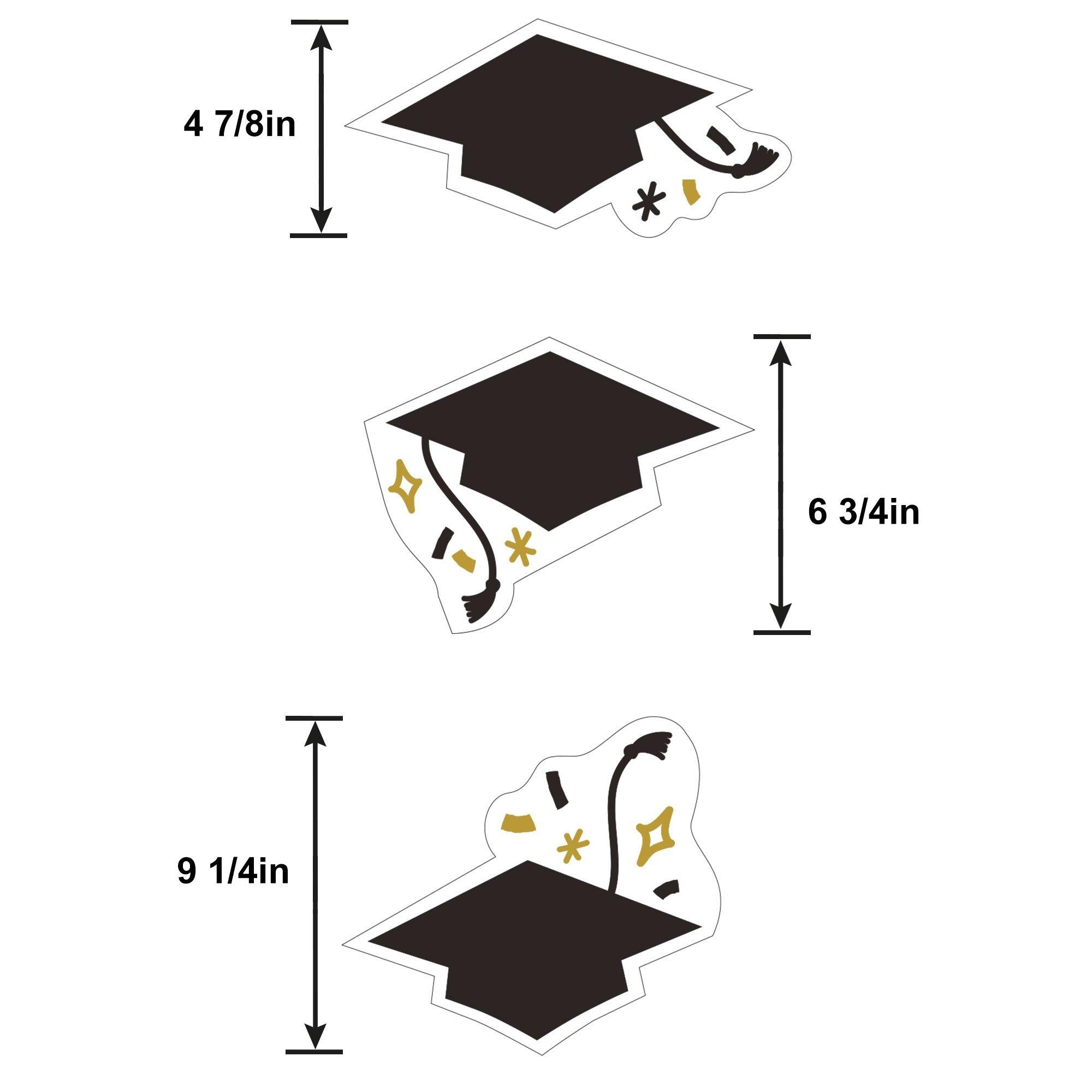 Black. White & Gold Congrats Grad Corrugated Plastic Yard Signs. 5ct - Image 3