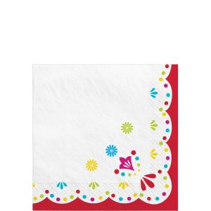 Fiesta Viva la Party Paper Beverage Napkins. 5in. 40ct