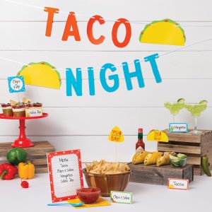 Fiesta Viva la Party Taco Night Cardstock Buffet Decorating Kit. 12pc