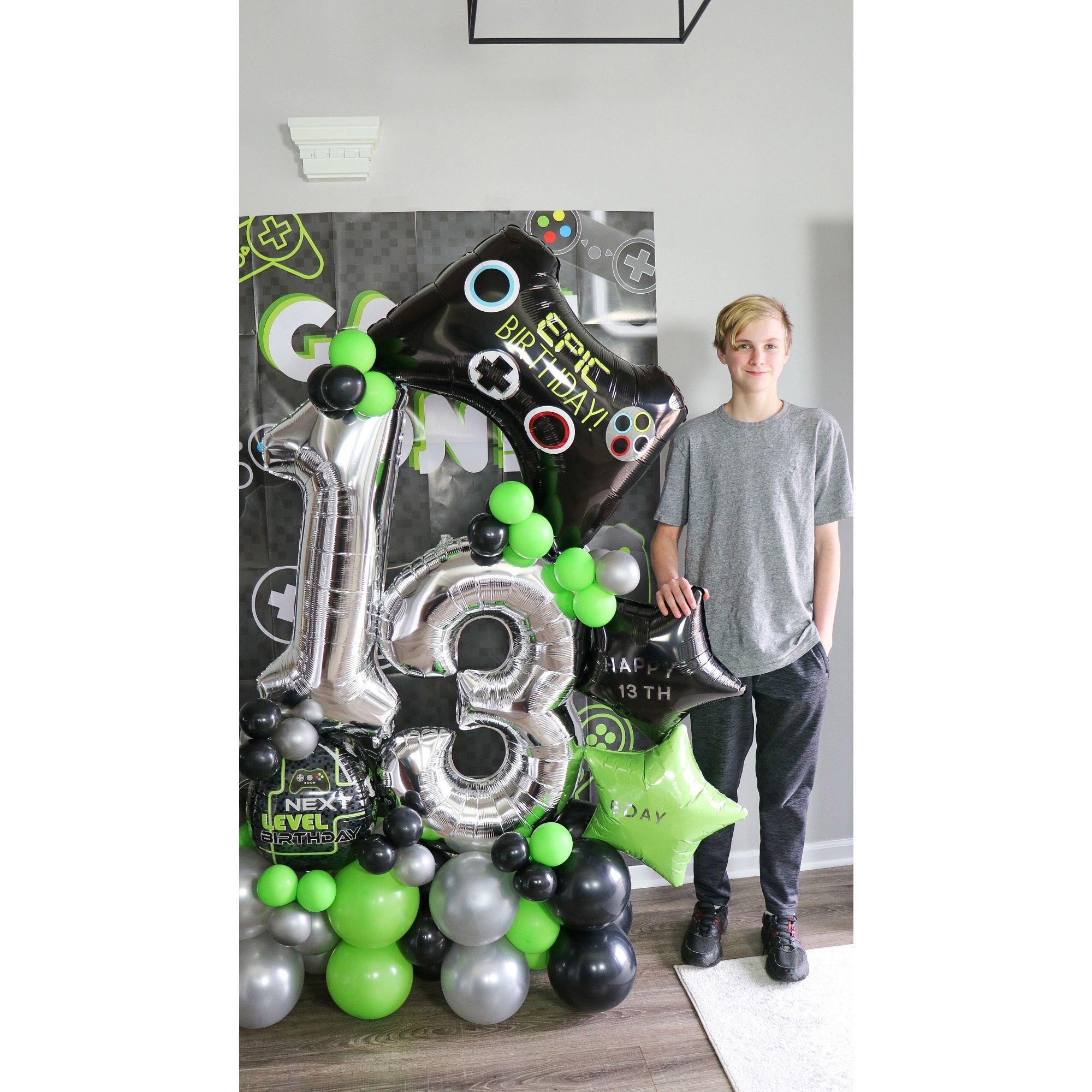 Game On! Level Up Photo Backdrop. 4.6ft x 6.6ft. 4pc - Image 2