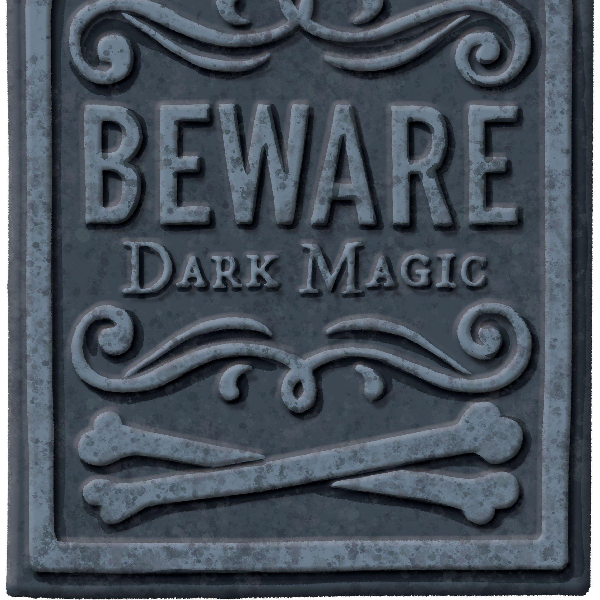 Beware Dark Magic Tombstone. 8in x 12in - Image 3