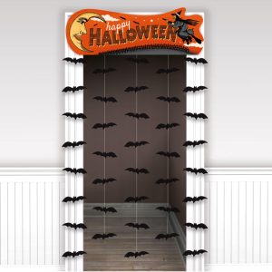 Vintage Halloween Cardstock Door Curtain. 3.25ft x 6.41ft