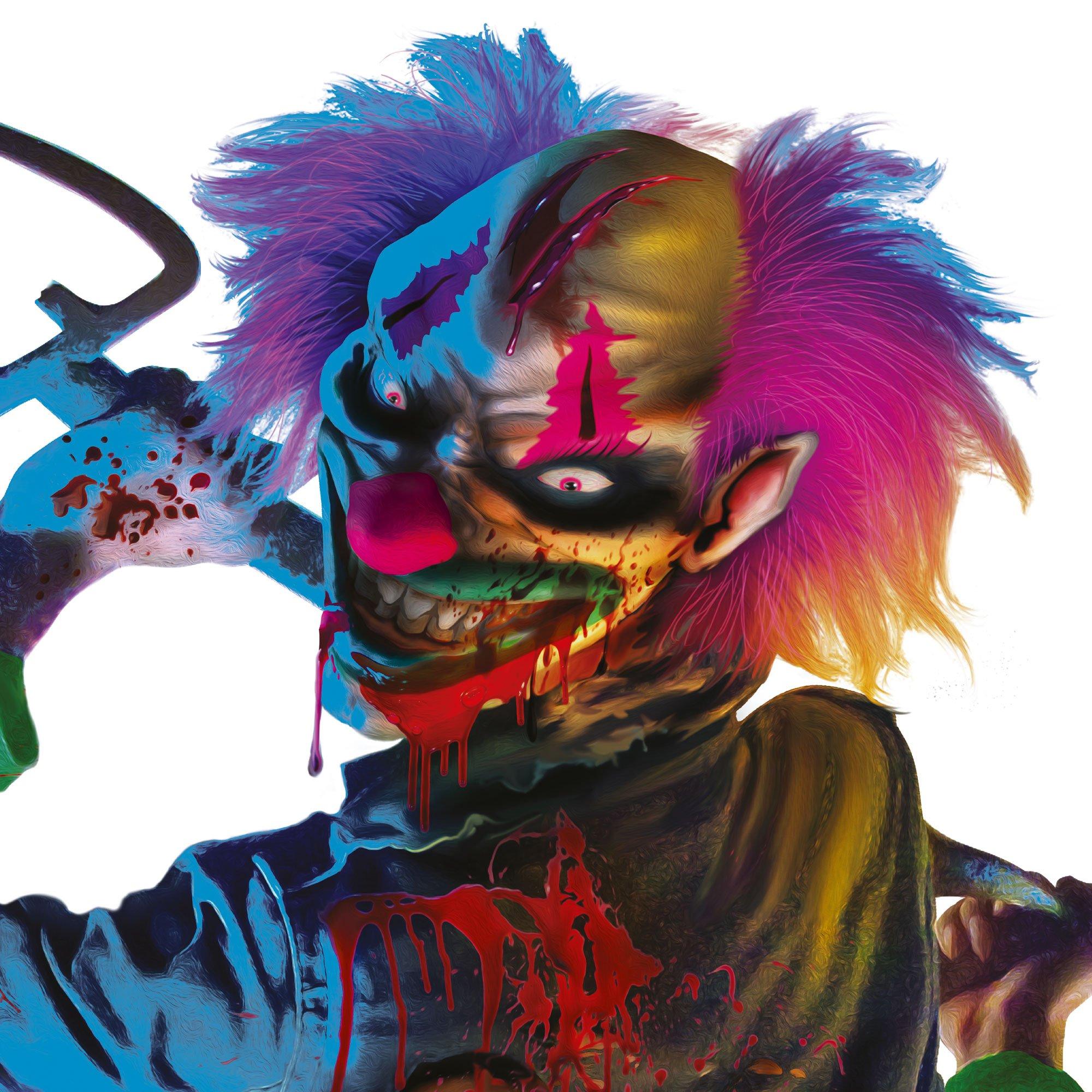 Creepy Carnival Black Light Reactive Plastic Scene Setter Backdrop. 5.58ft x 5.41ft. 2pc - Image 4