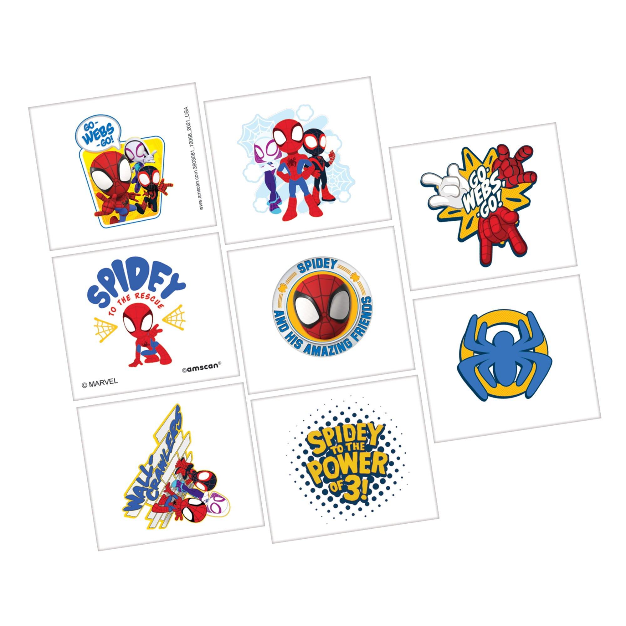 Spidey & His Amazing Friends Temporary Tattoos. 1 Sheet. 8 Tattoos