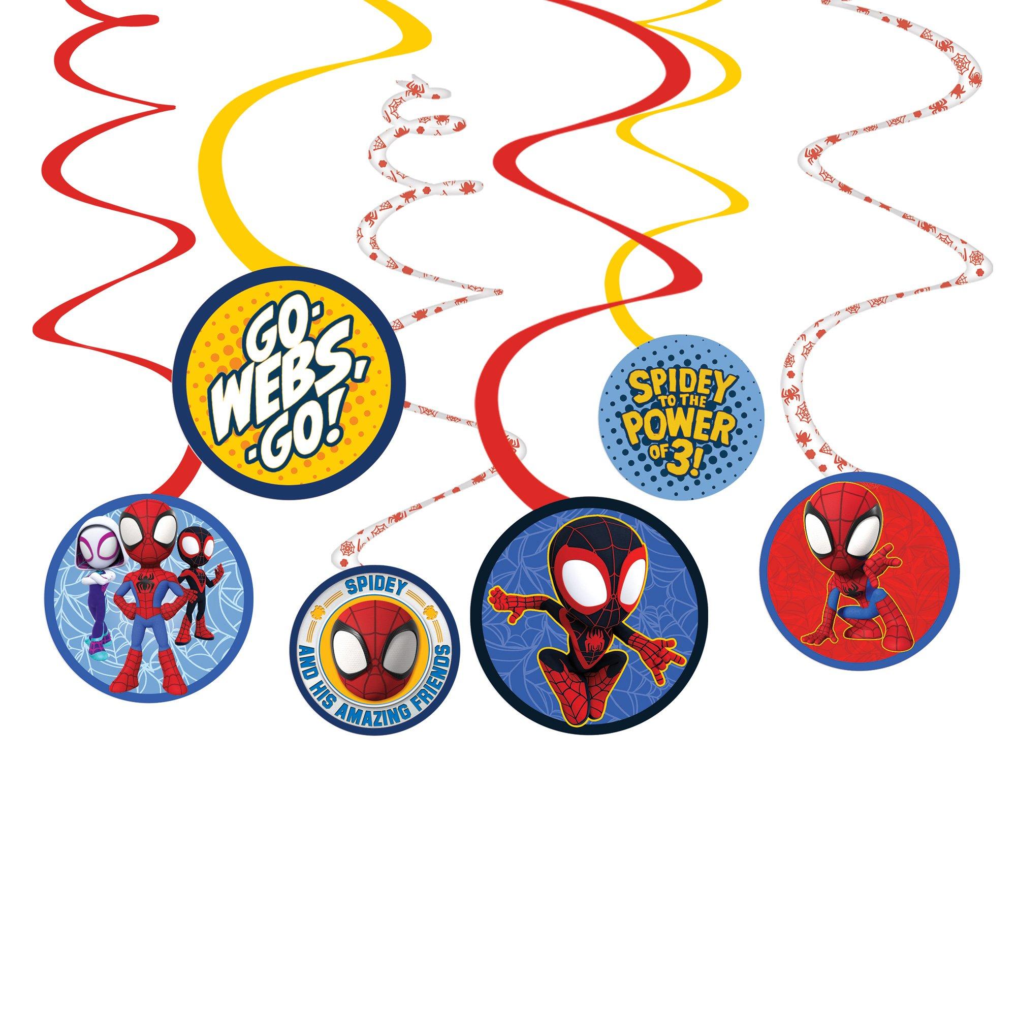 Spidey & His Amazing Friends Spiral Decorations. 12ct