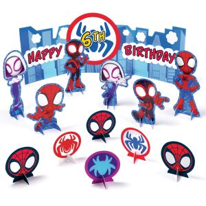 Customizable Spidey & His Amazing Friends Cardstock Table Decorating Kit. 13pc