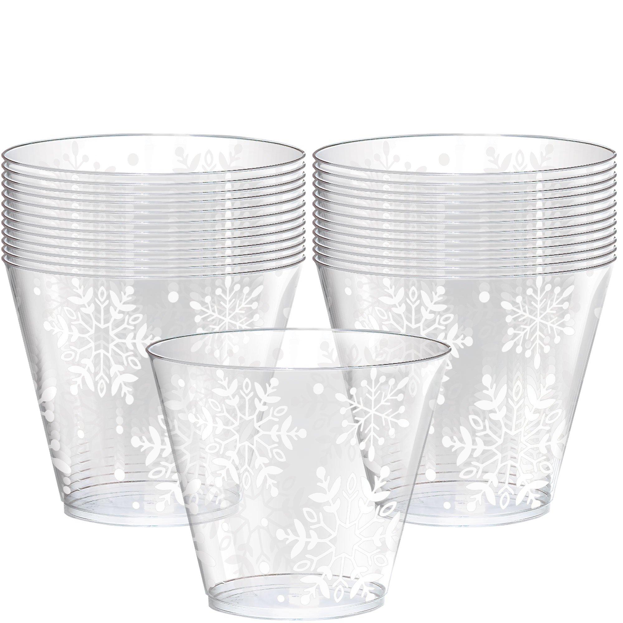 Dancing Snowflakes Plastic Tumblers. 9oz. 40ct