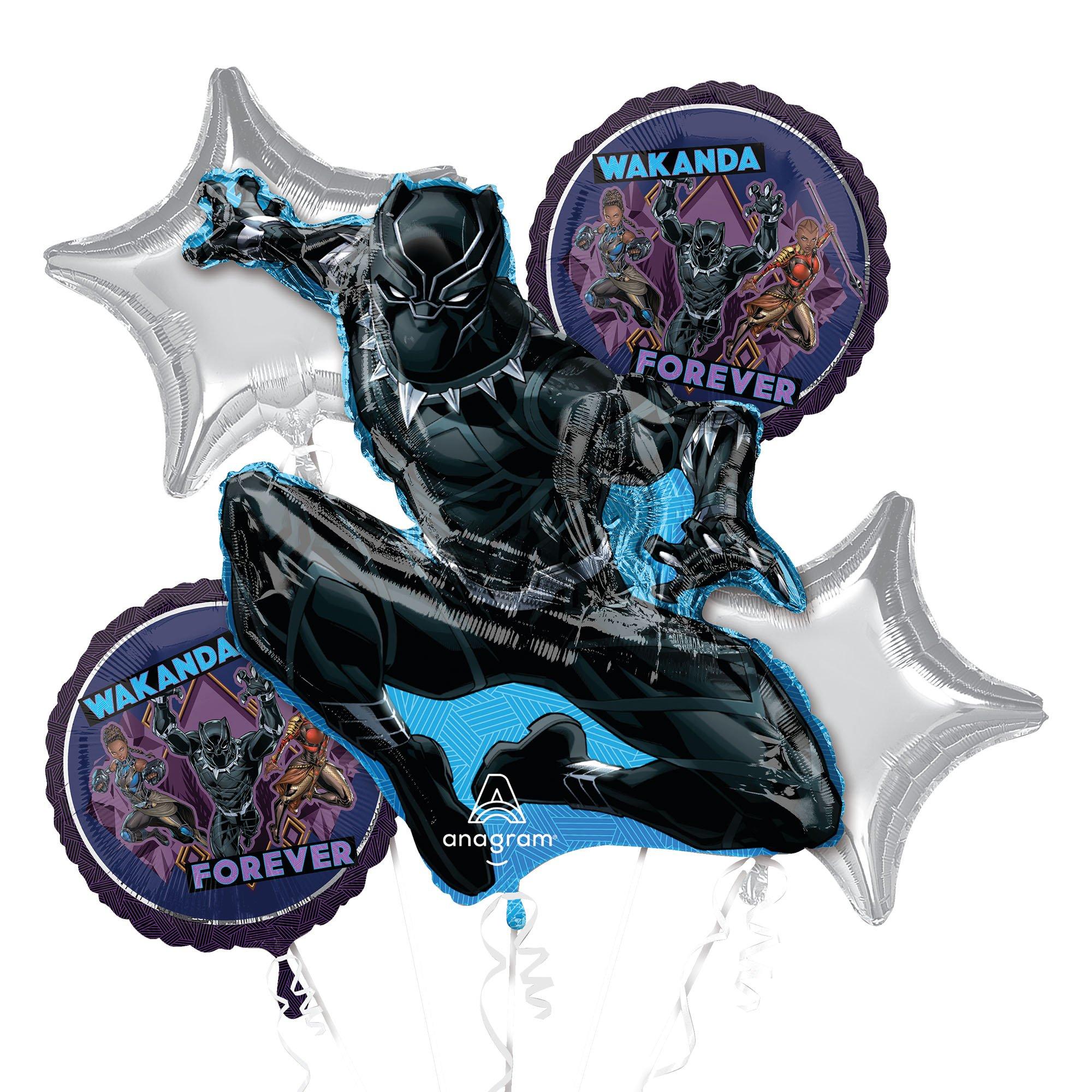 Black Panther Foil Balloon Bouquet. 5pc