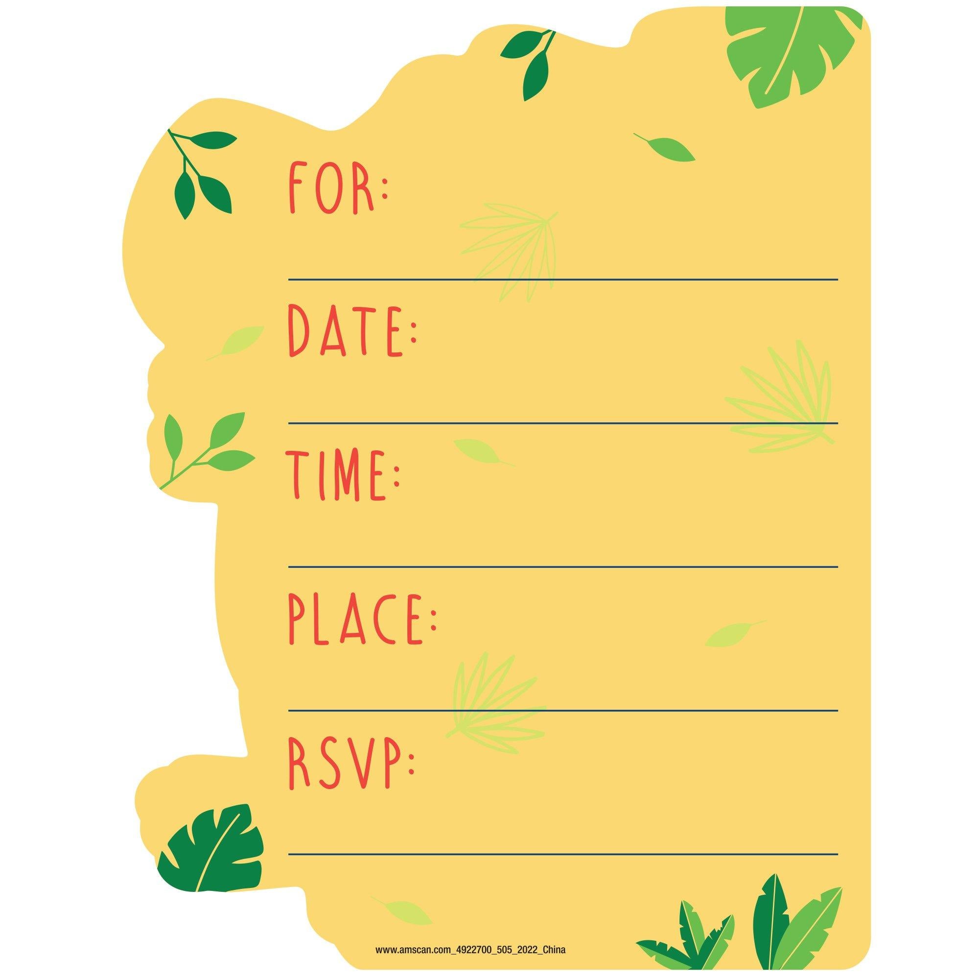 Dino-Mite Let's Party Invitations. 8ct - Image 2