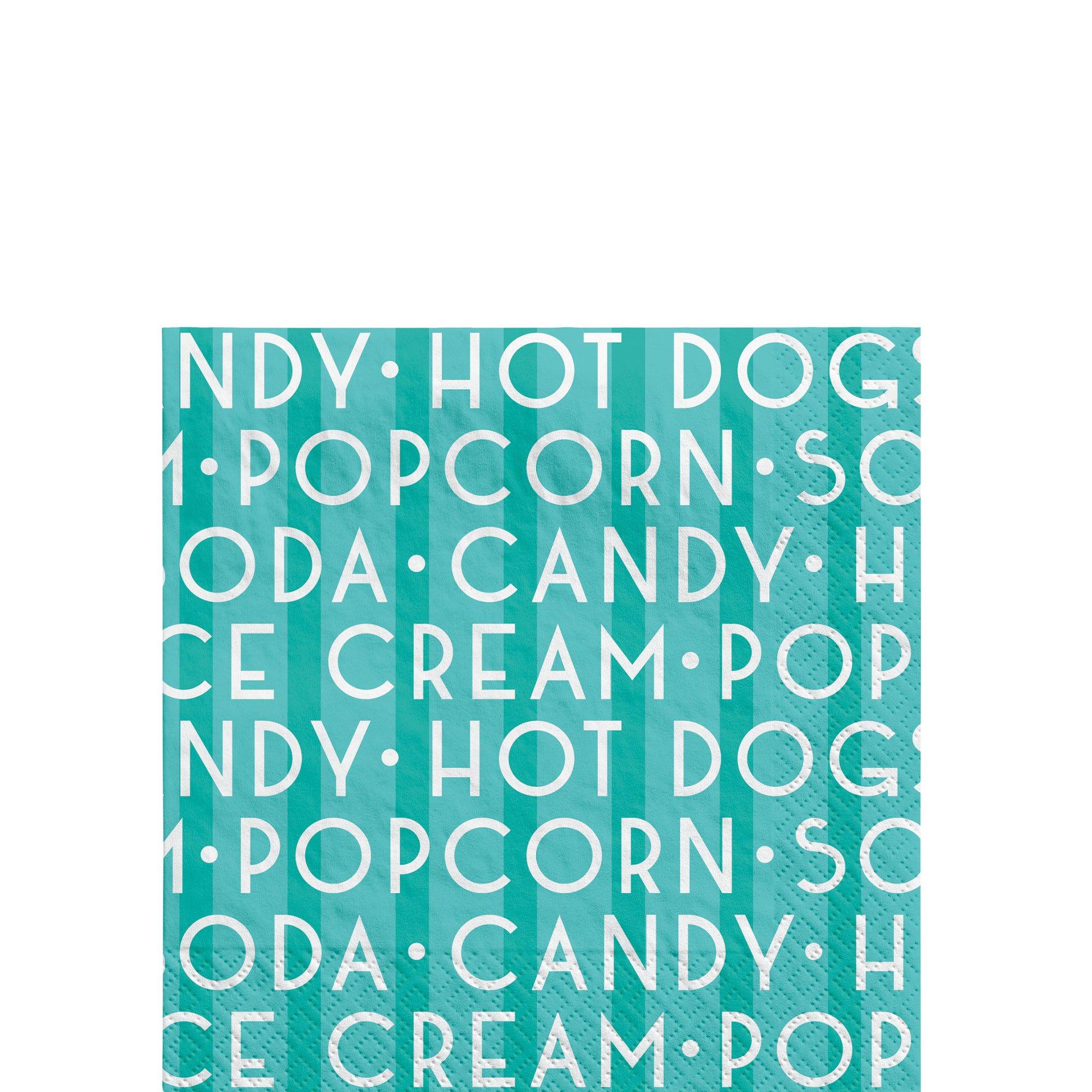 Concession Stand Paper Beverage Napkins. 5in. 40ct - Movie Night
