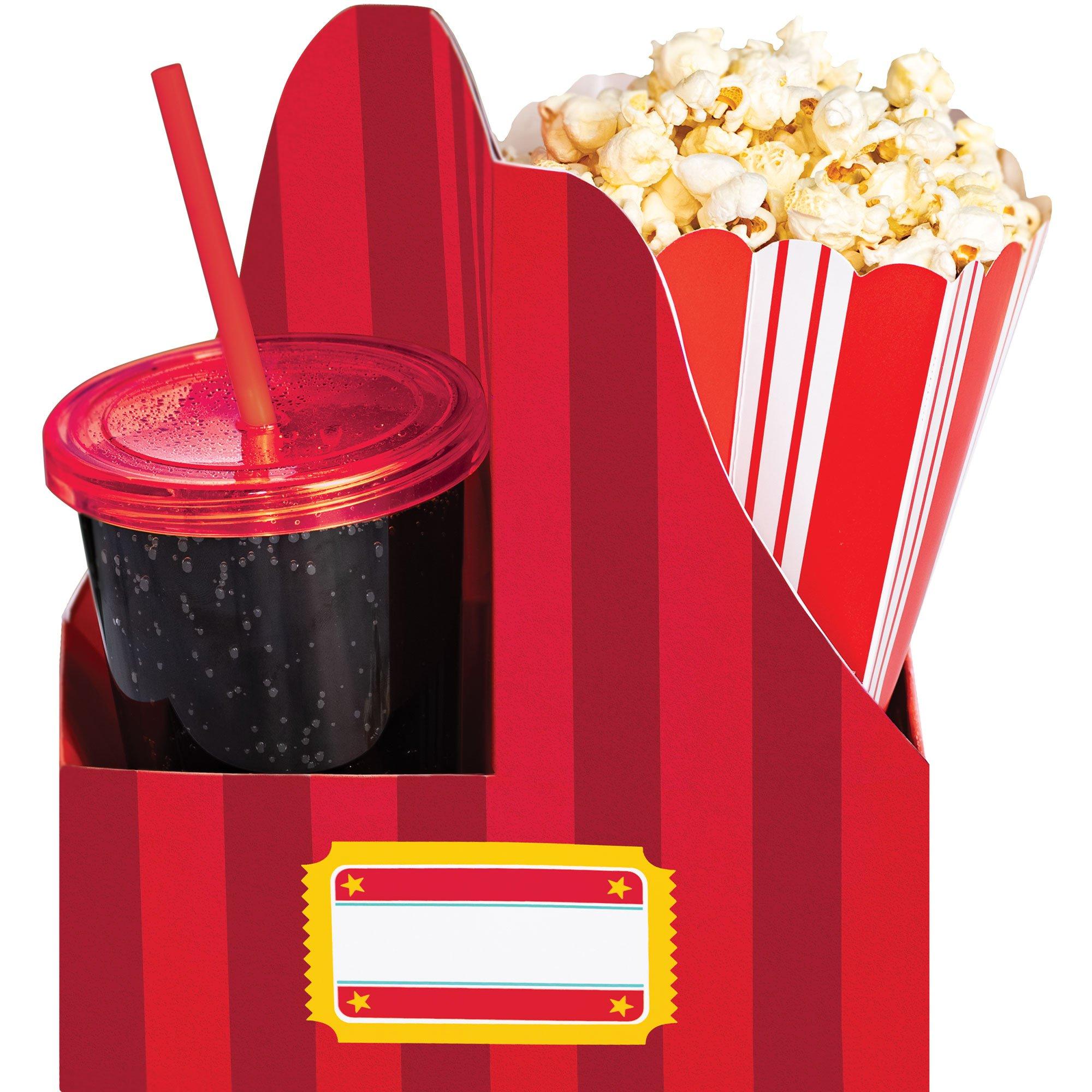 Movie Night Cardstock Snack Trays with Handle & Drink Holder. 10ct - Image 3