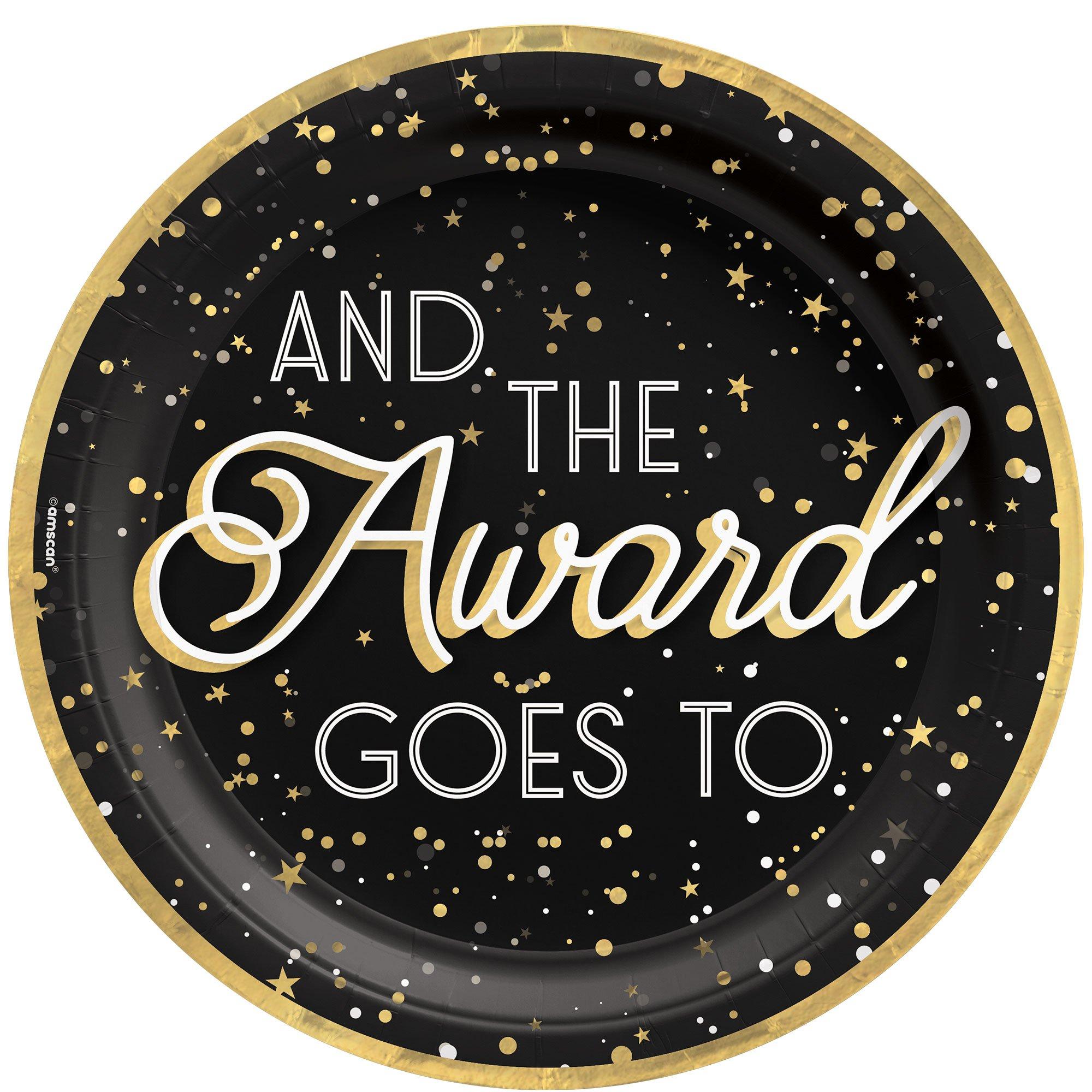 Metallic Awards Night Paper Dinner Plates. 10in. 20ct