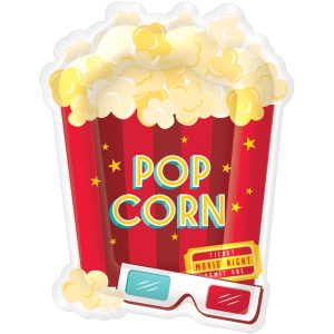 Popcorn Bucket Paper Dinner Plates. 10.5in. 20ct - Movie Night