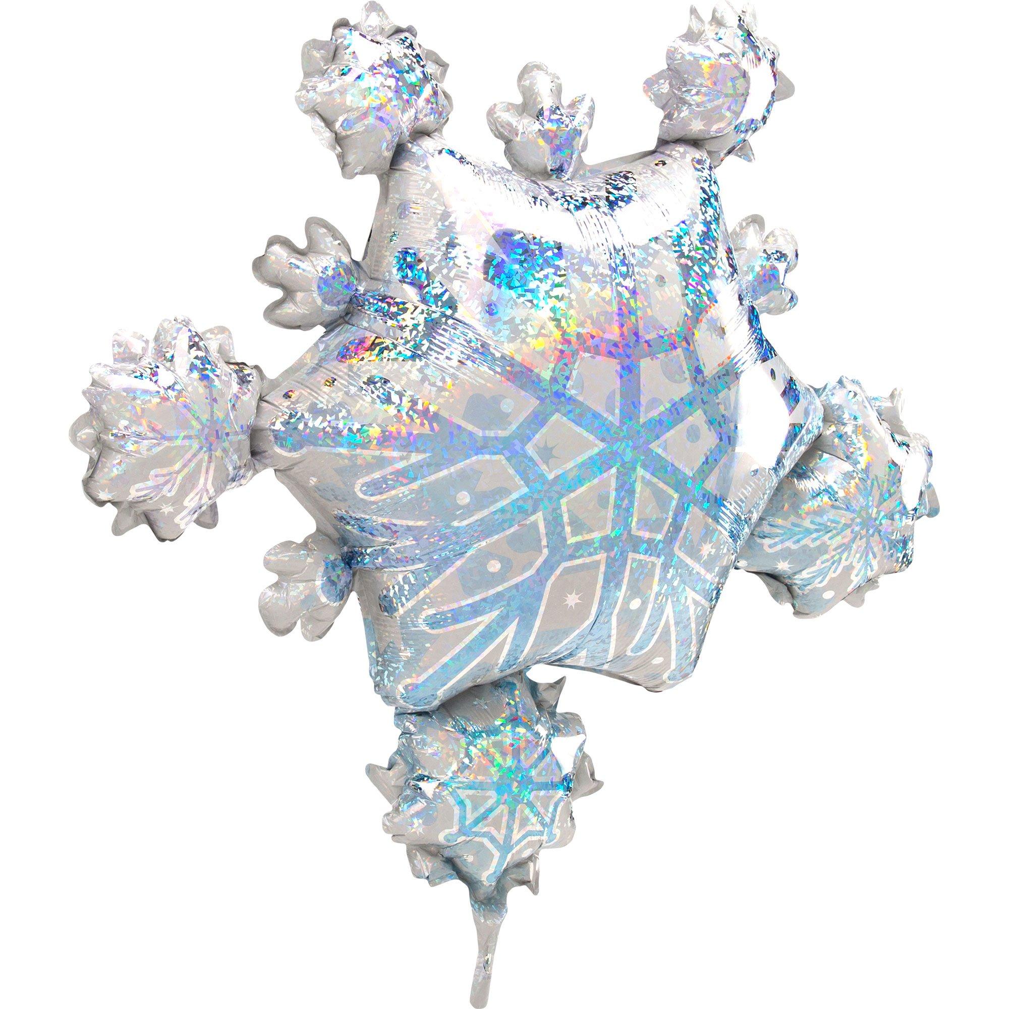 Prismatic Snowflake Cluster Foil Balloon. 32in x 30in - Image 2