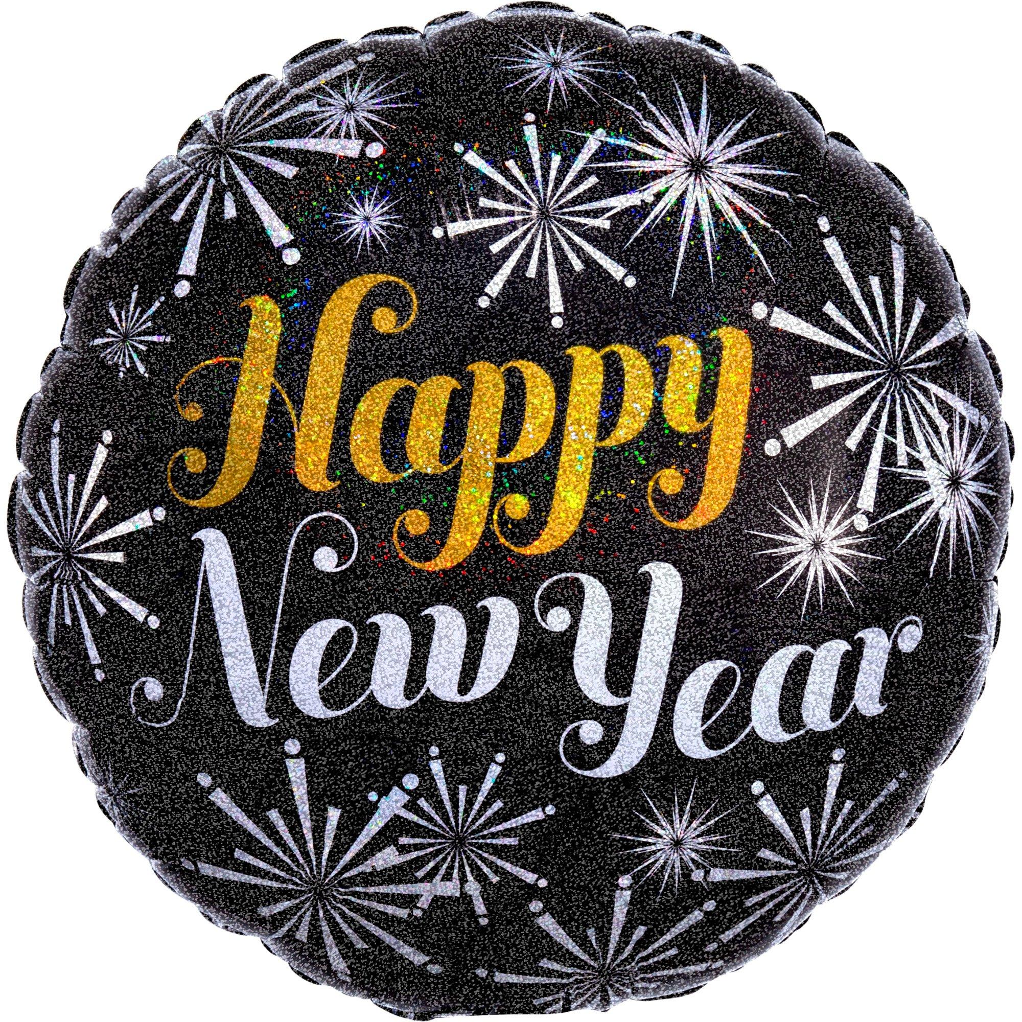 Prismatic Happy New Year Foil Balloon. 18in - New Year Pizzazz