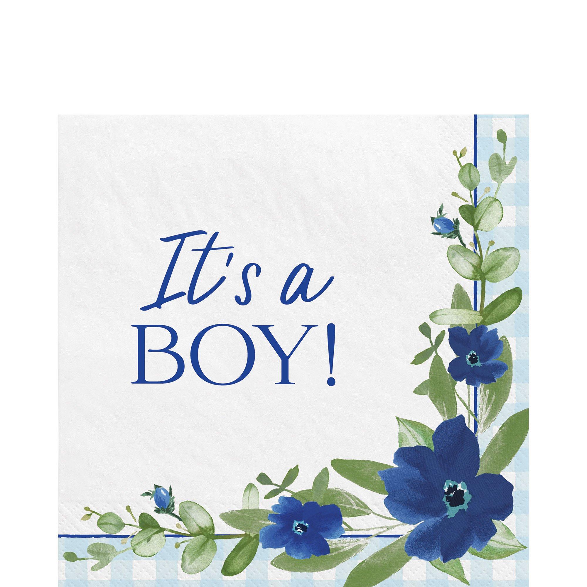 It's a Boy Baby in Bloom Baby Shower Paper Lunch Napkins. 6.5in. 16ct