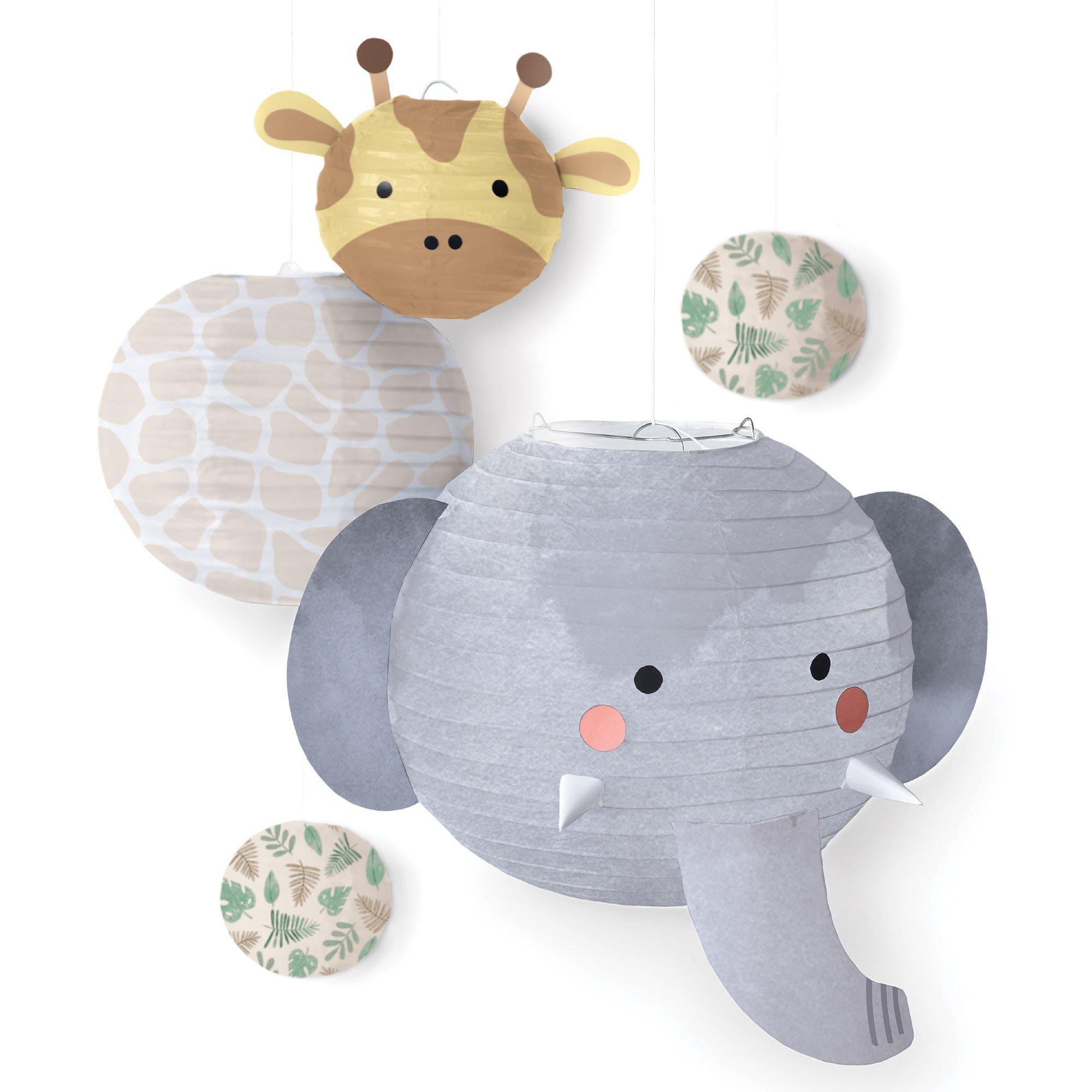 Soft Jungle Baby Shower Paper Lanterns. 5ct - Image 2