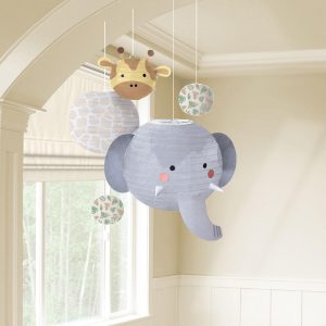 Soft Jungle Baby Shower Paper Lanterns. 5ct