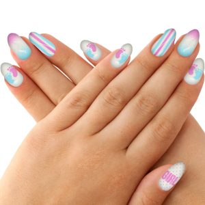 Boy or Girl? Gender Reveal Faux Nail Set. 24pc