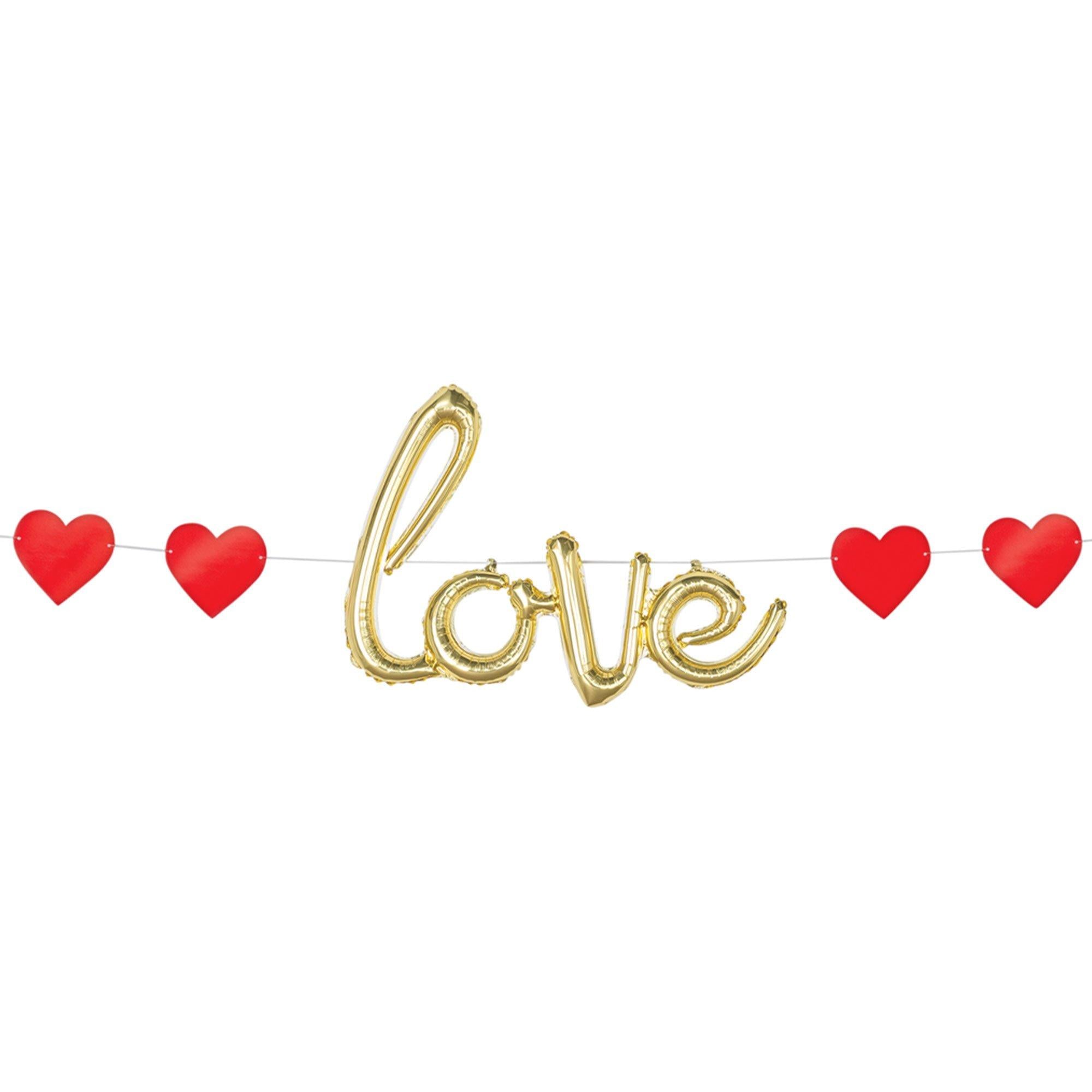 Air-Filled Gold Love Valentine's Day Letter Balloon Banner. 16ft - Image 2