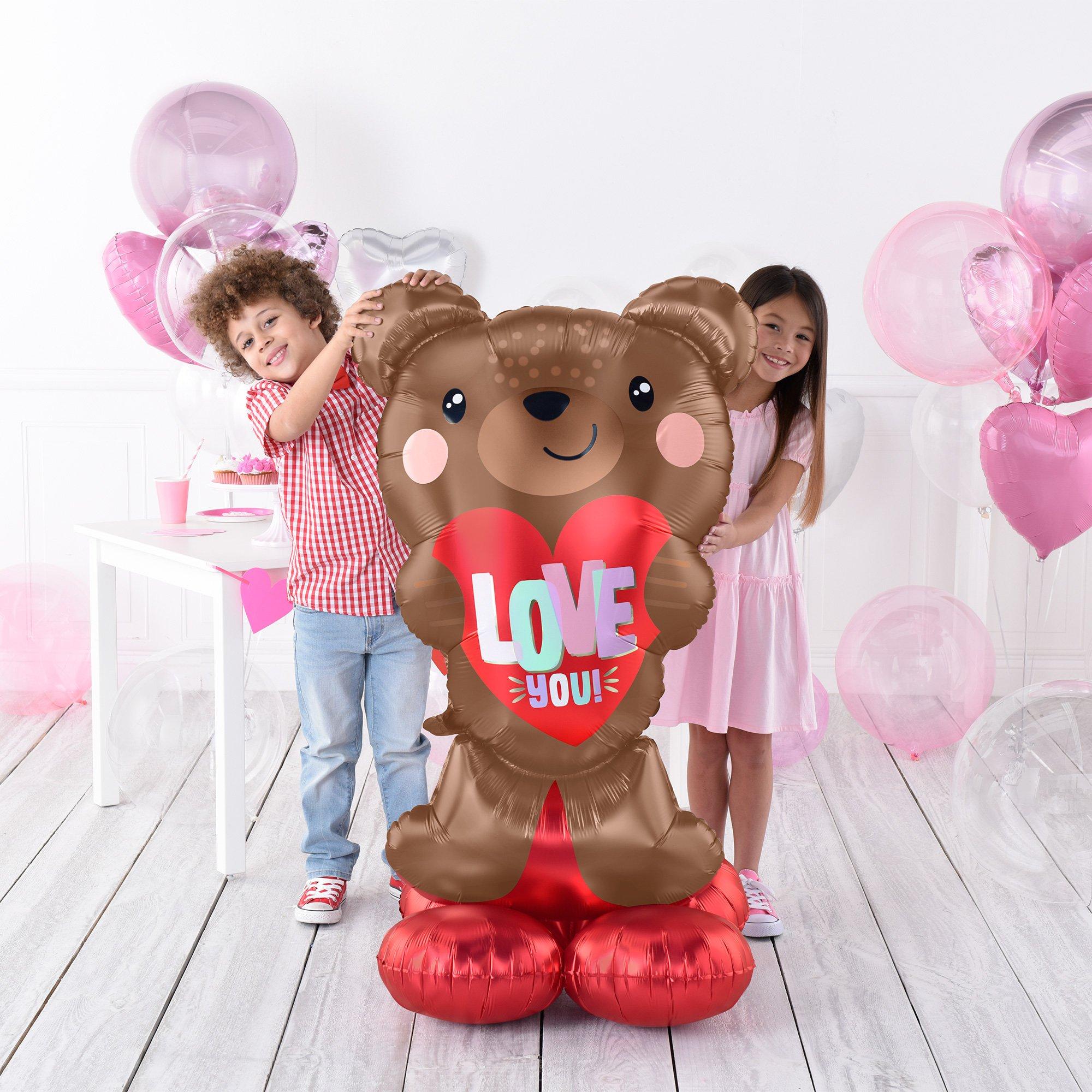 AirLoonz Valentine's Day Brown Bear Foil Balloon - Image 3