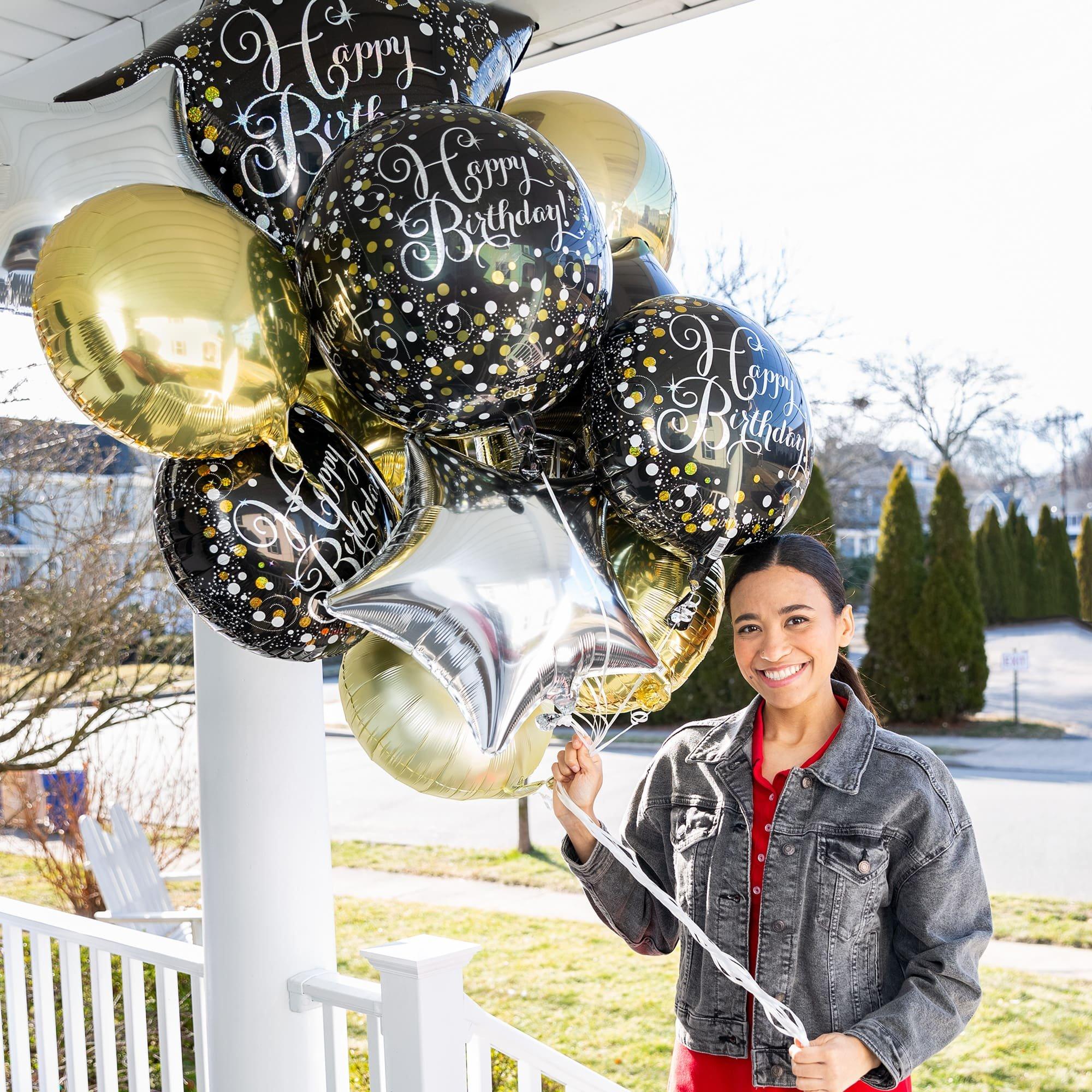 Premium Sparkling Celebration Birthday Foil Balloon Bouquet. 8pc - Image 5