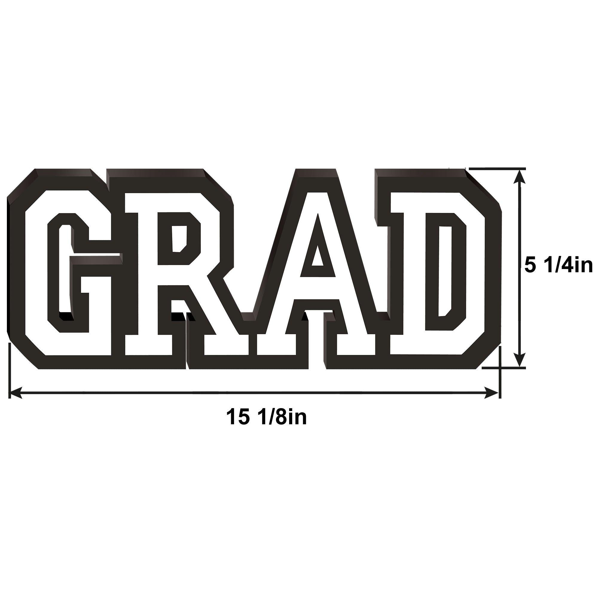 White Grad MDF Standing Sign. 13.12in x 5.25in - Image 2