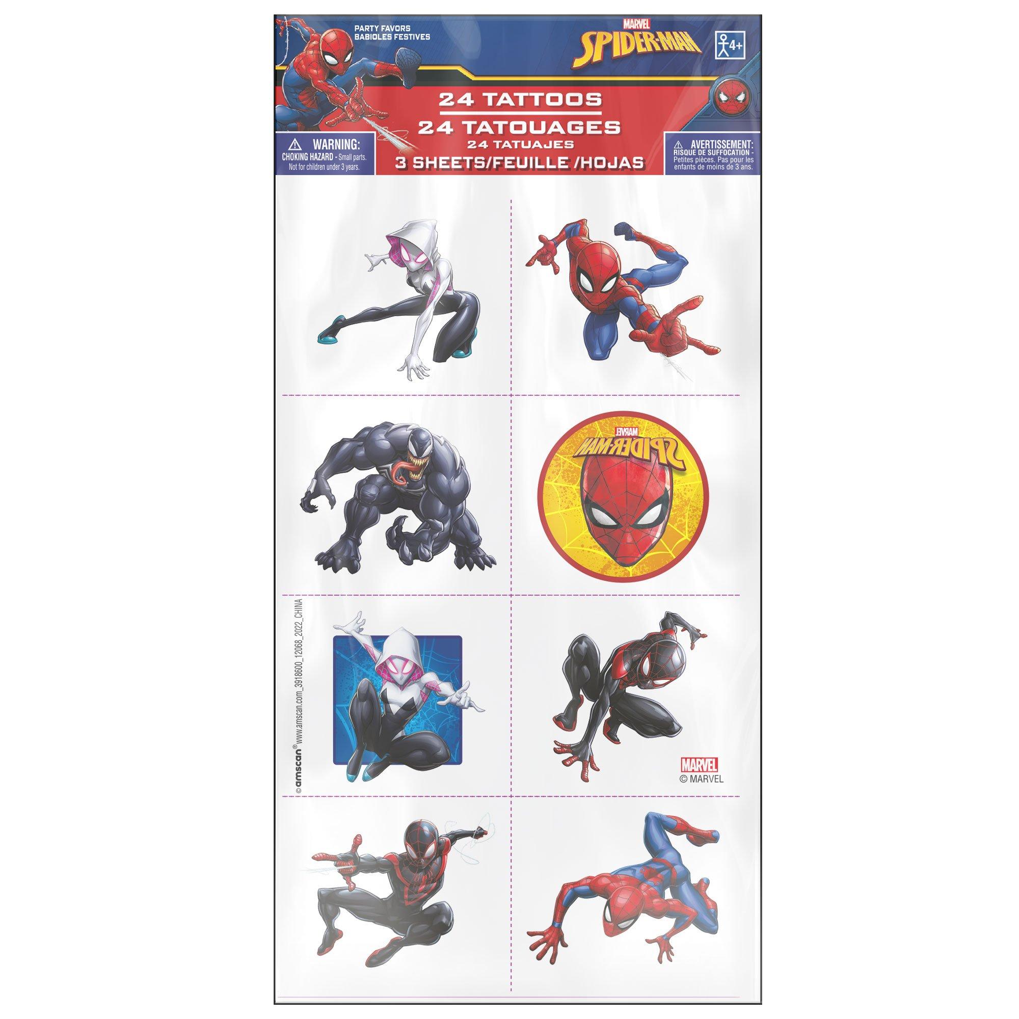 Spider-Man Webbed Wonder Temporary Tattoos. 3 Sheets. 24ct - Image 2
