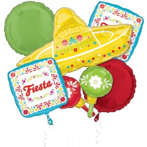 Viva La Party Foil Balloon Bouquet. 5pc