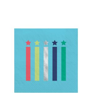 Modern Birthday Paper Beverage Napkins. 5in. 15ct