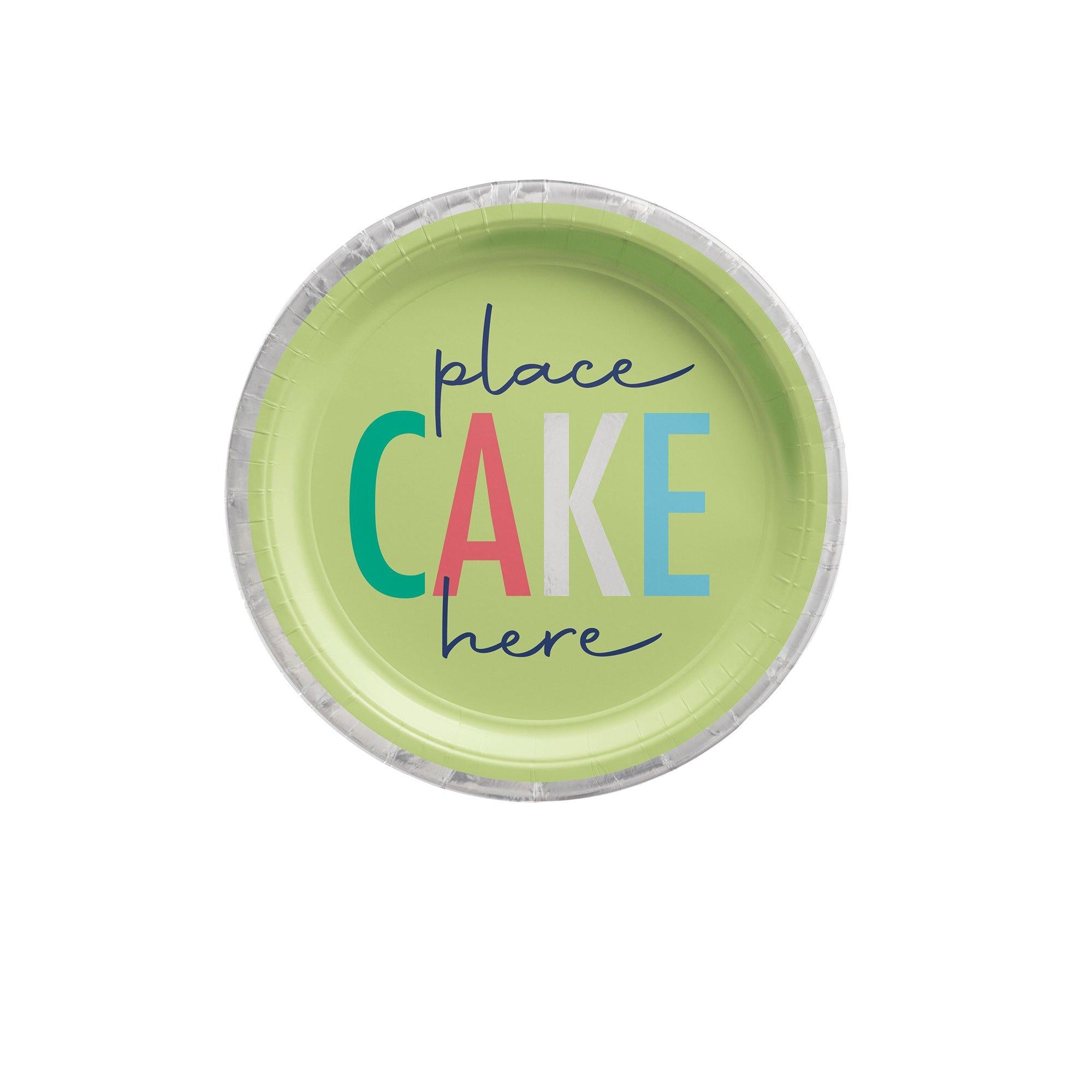 Modern Birthday Let's Eat Cake Paper Dessert Plates. 7in. 8ct - Image 3