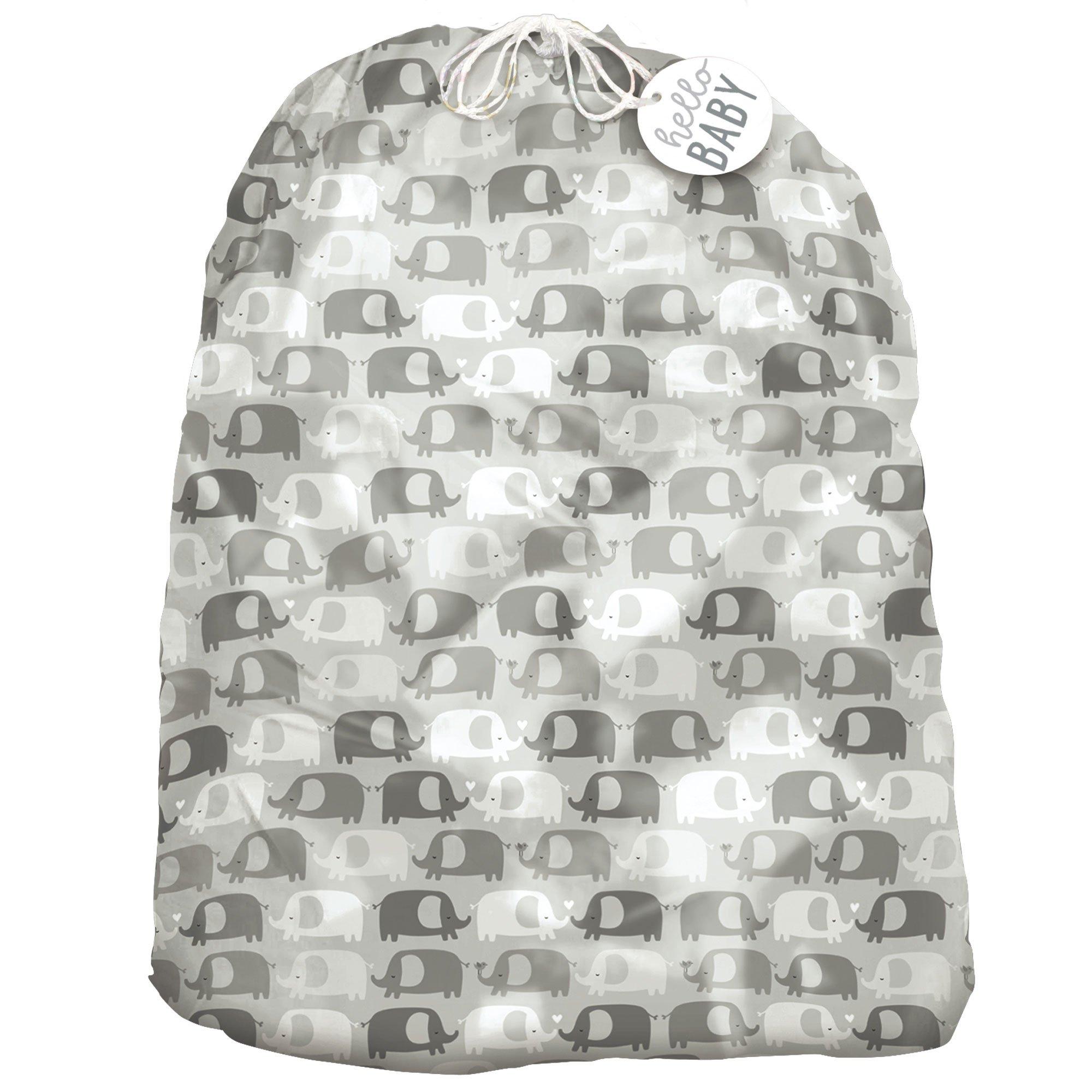 Giant Hello Baby Elephant Plastic Gift Sack. 36in x 44in