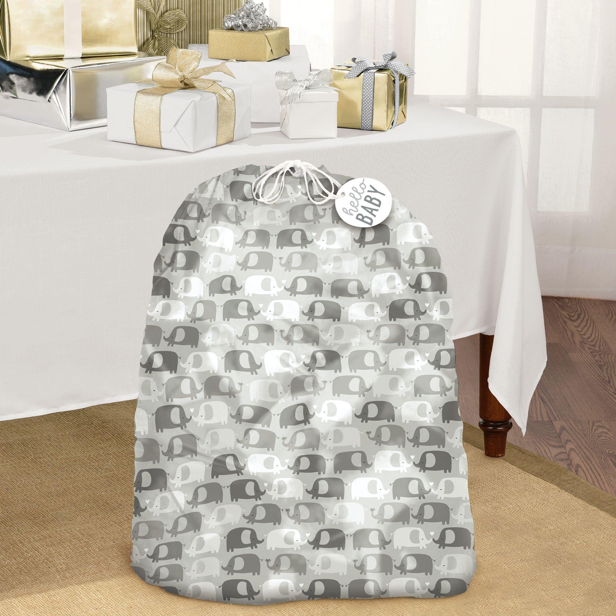 Giant Hello Baby Elephant Plastic Gift Sack. 36in x 44in - Image 3