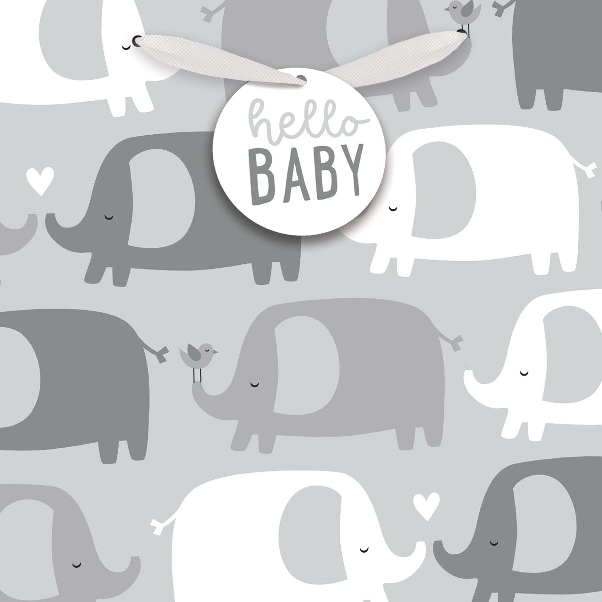 Extra Large Hello Baby Elephant Gift Bag .12.5in x 17in - Image 2