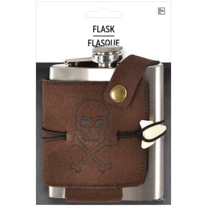 Pirate Stainless Steel Belt Flask. 6oz